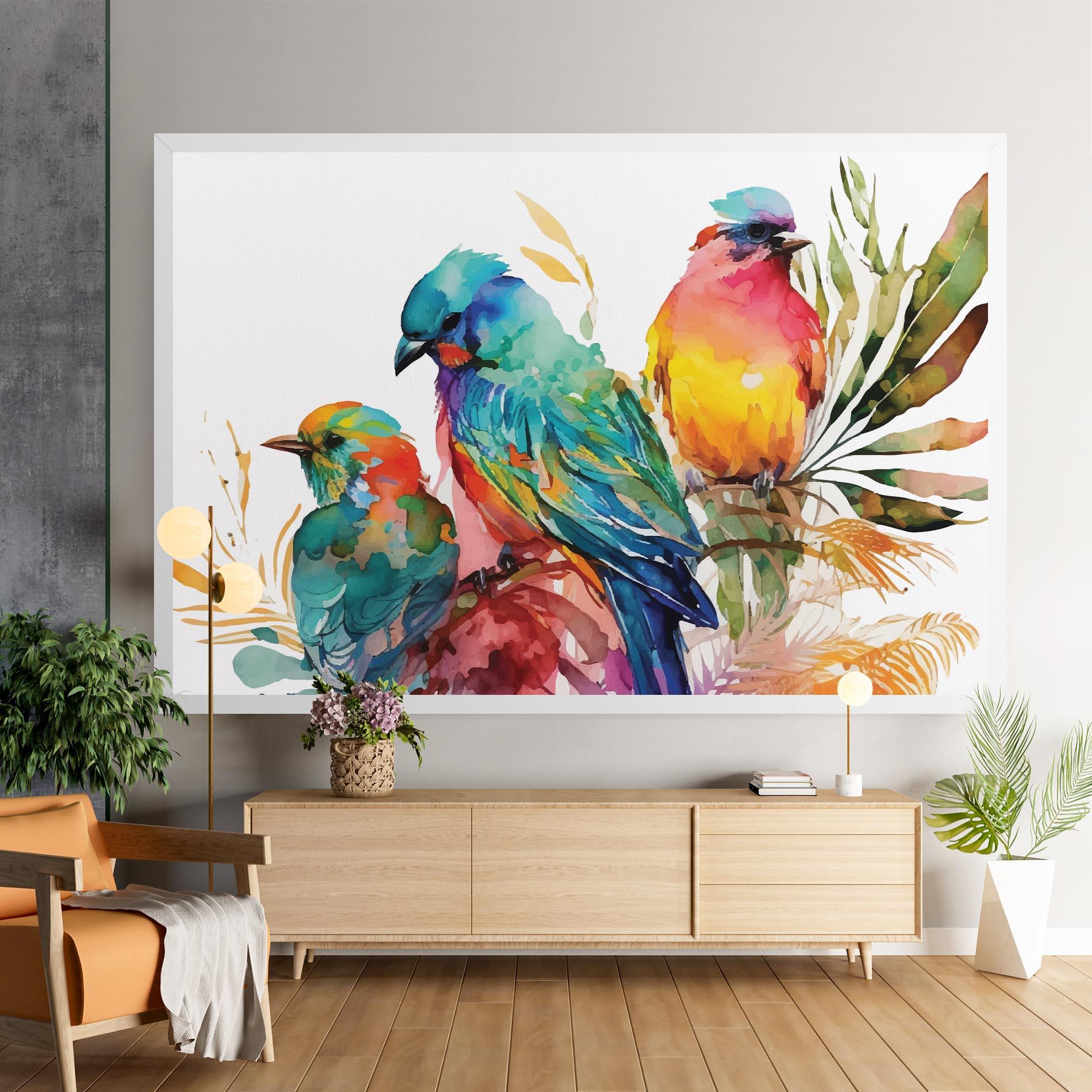 Vászonkép Colorful Birds mockup 9
