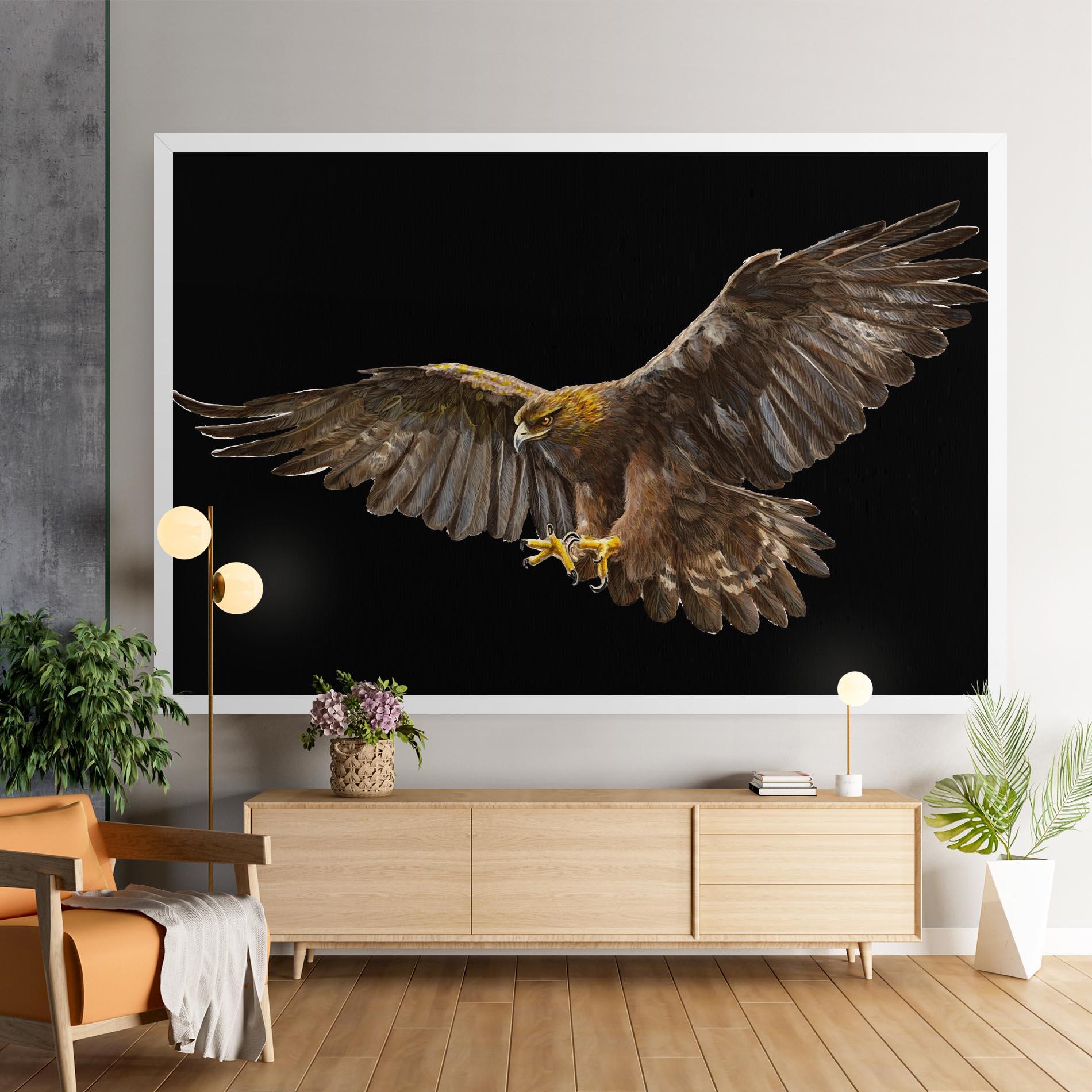 Vászonkép Eagle On Black mockup 9