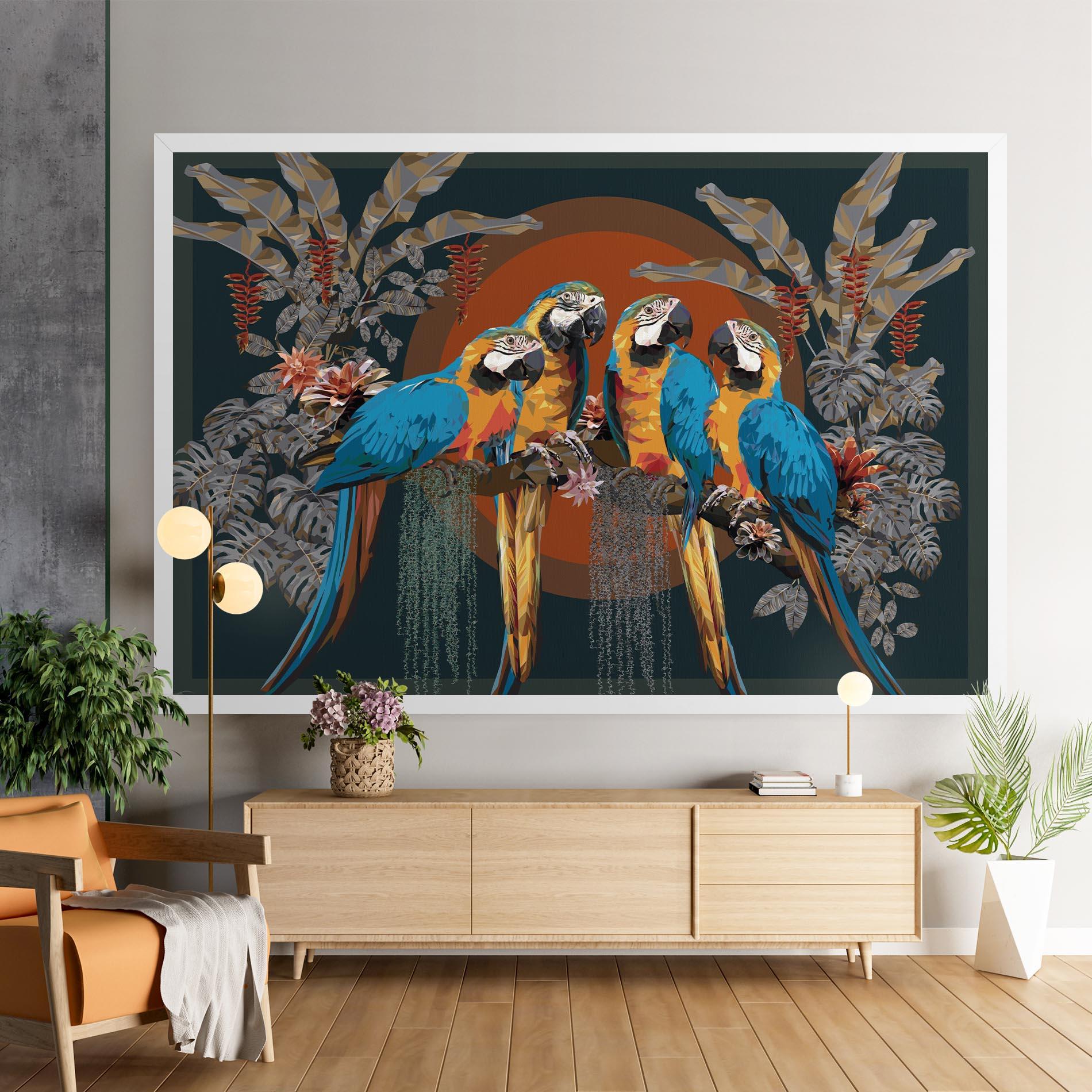 Vászonkép Parrot Couples mockup 9