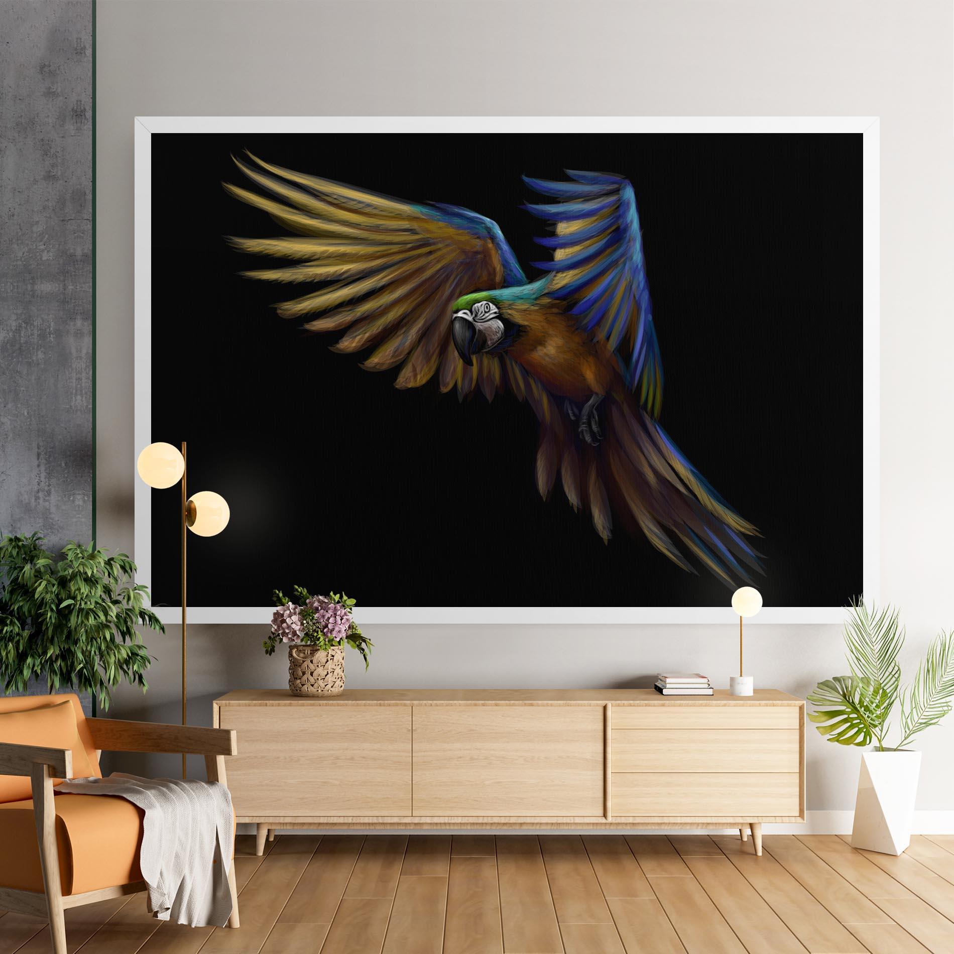 Vászonkép Parrot Flying mockup 9