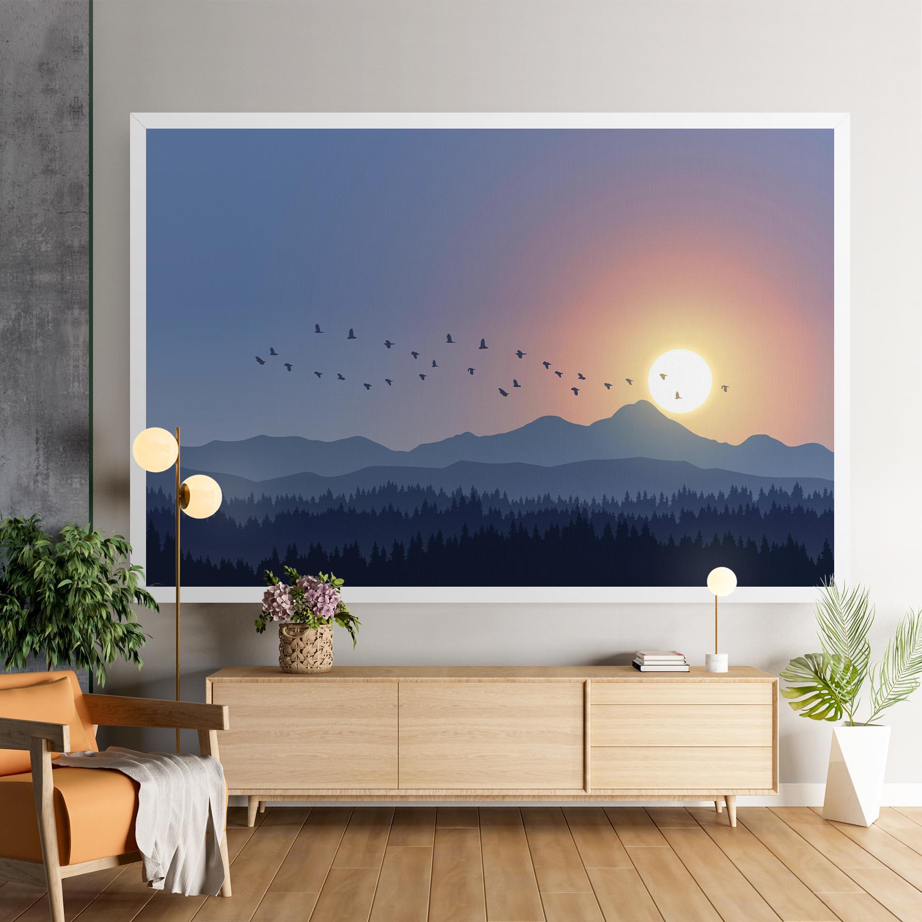 Vászonkép Sunset Birds View mockup 9