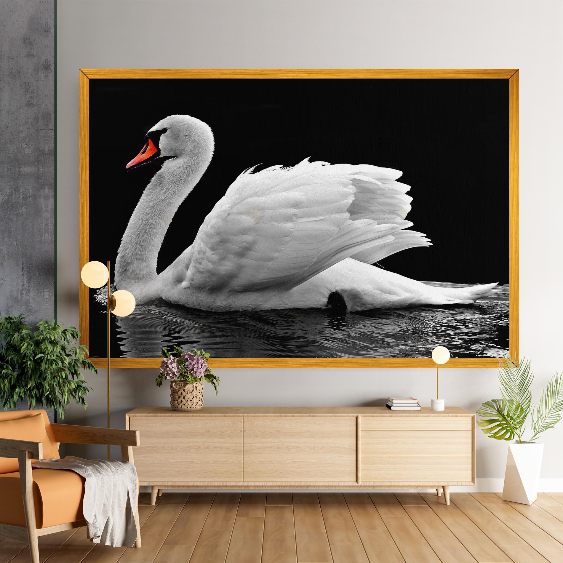 Vászonkép Black And White Swan mockup 9