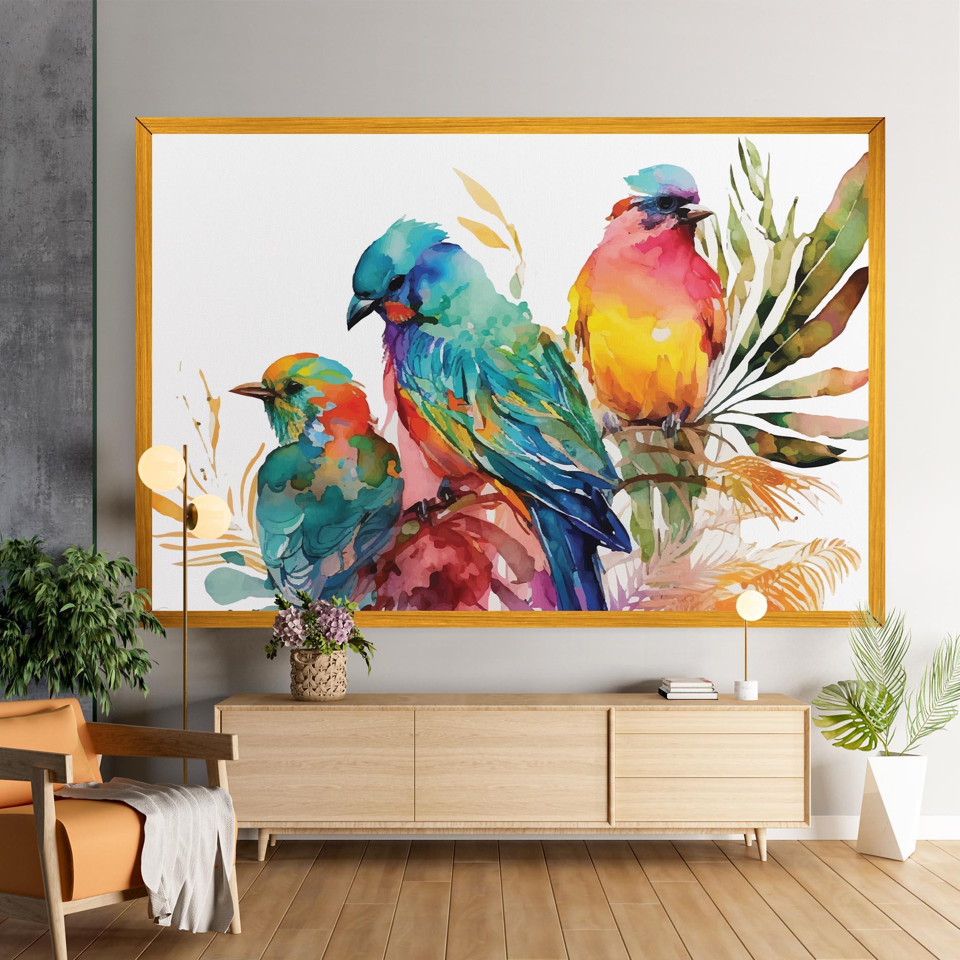 Vászonkép Colorful Birds mockup 9