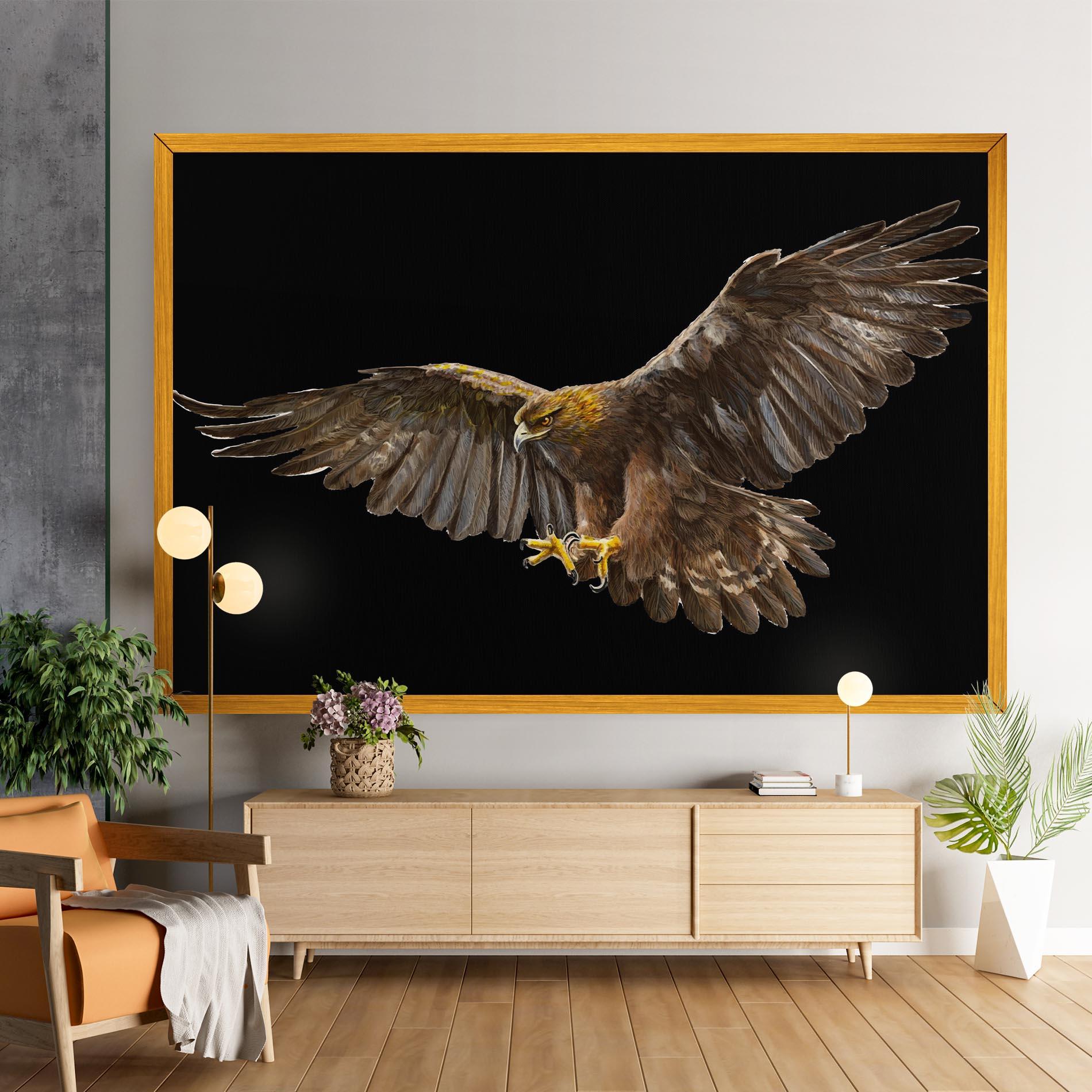 Vászonkép Eagle On Black mockup 9