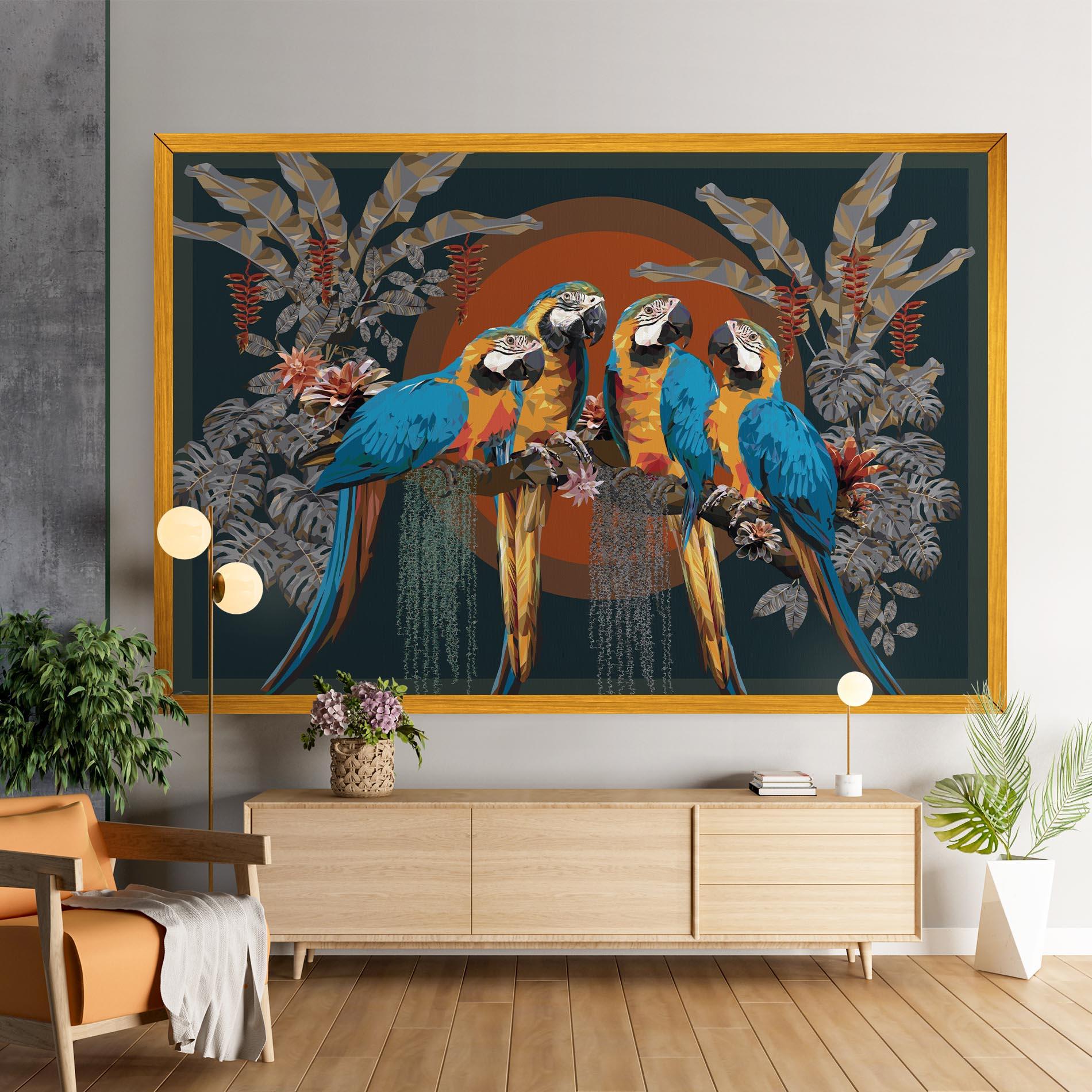 Vászonkép Parrot Couples mockup 9
