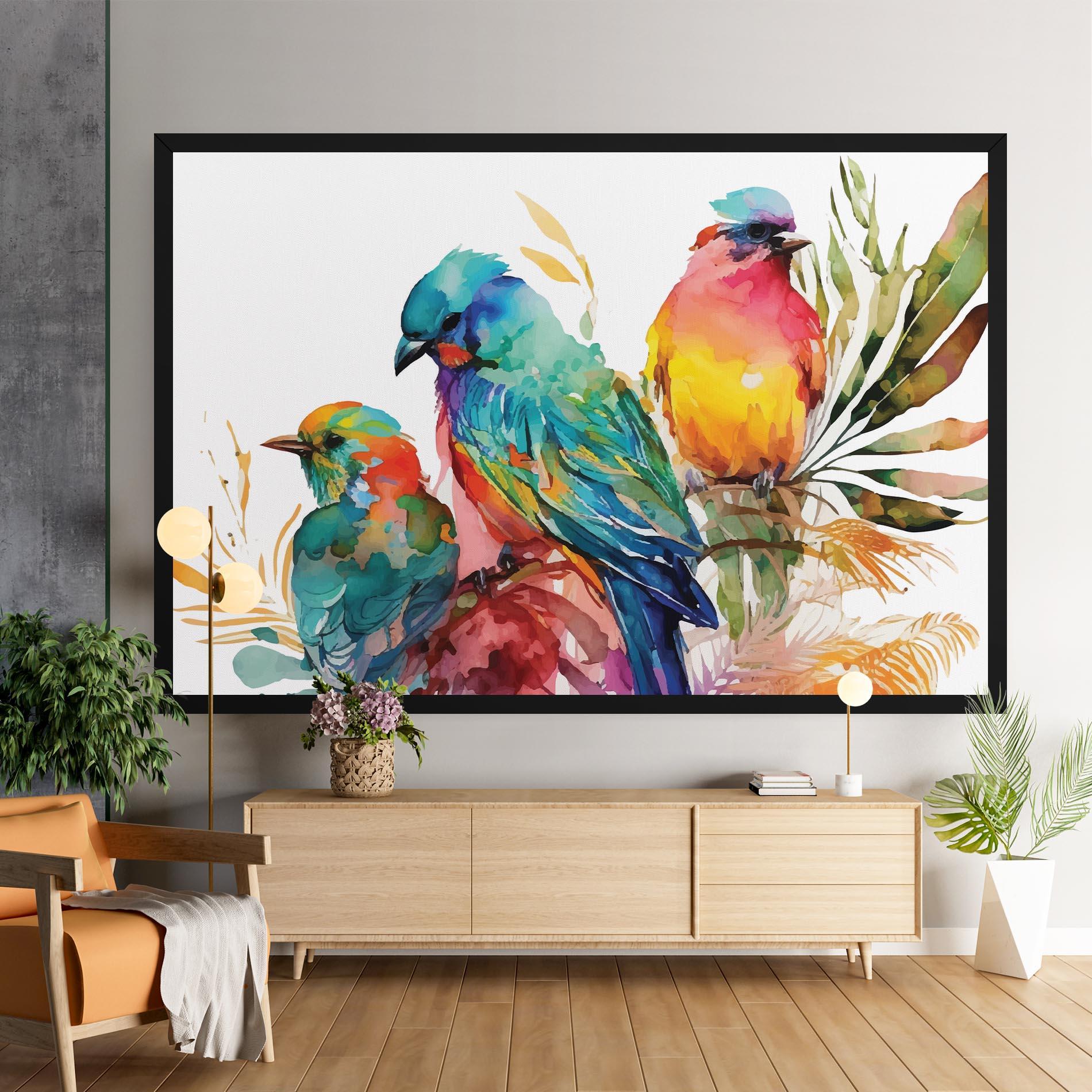 Vászonkép Colorful Birds mockup 9