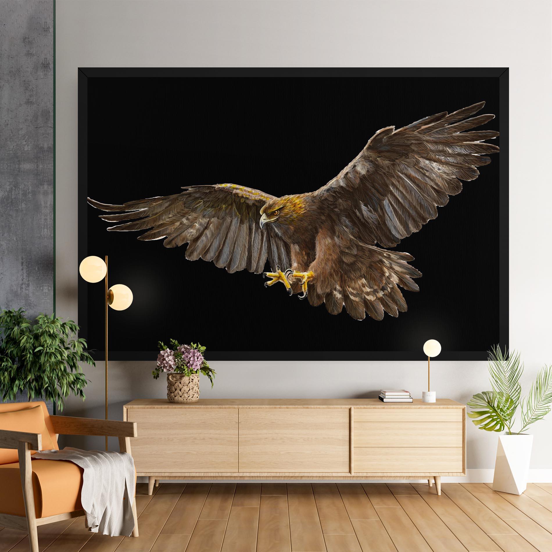 Vászonkép Eagle On Black mockup 9
