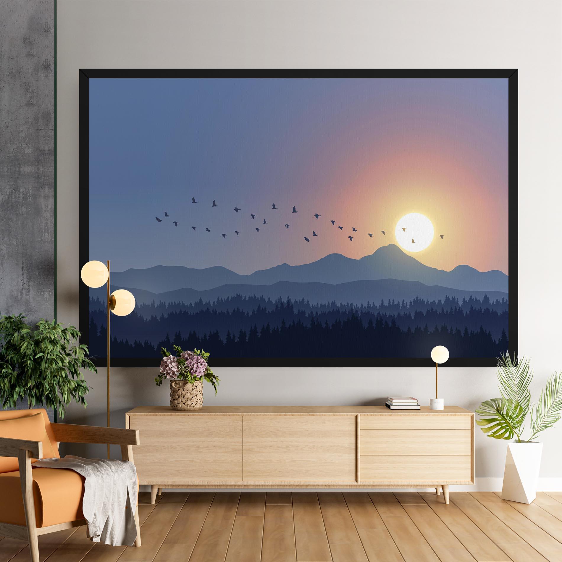 Vászonkép Sunset Birds View mockup 9