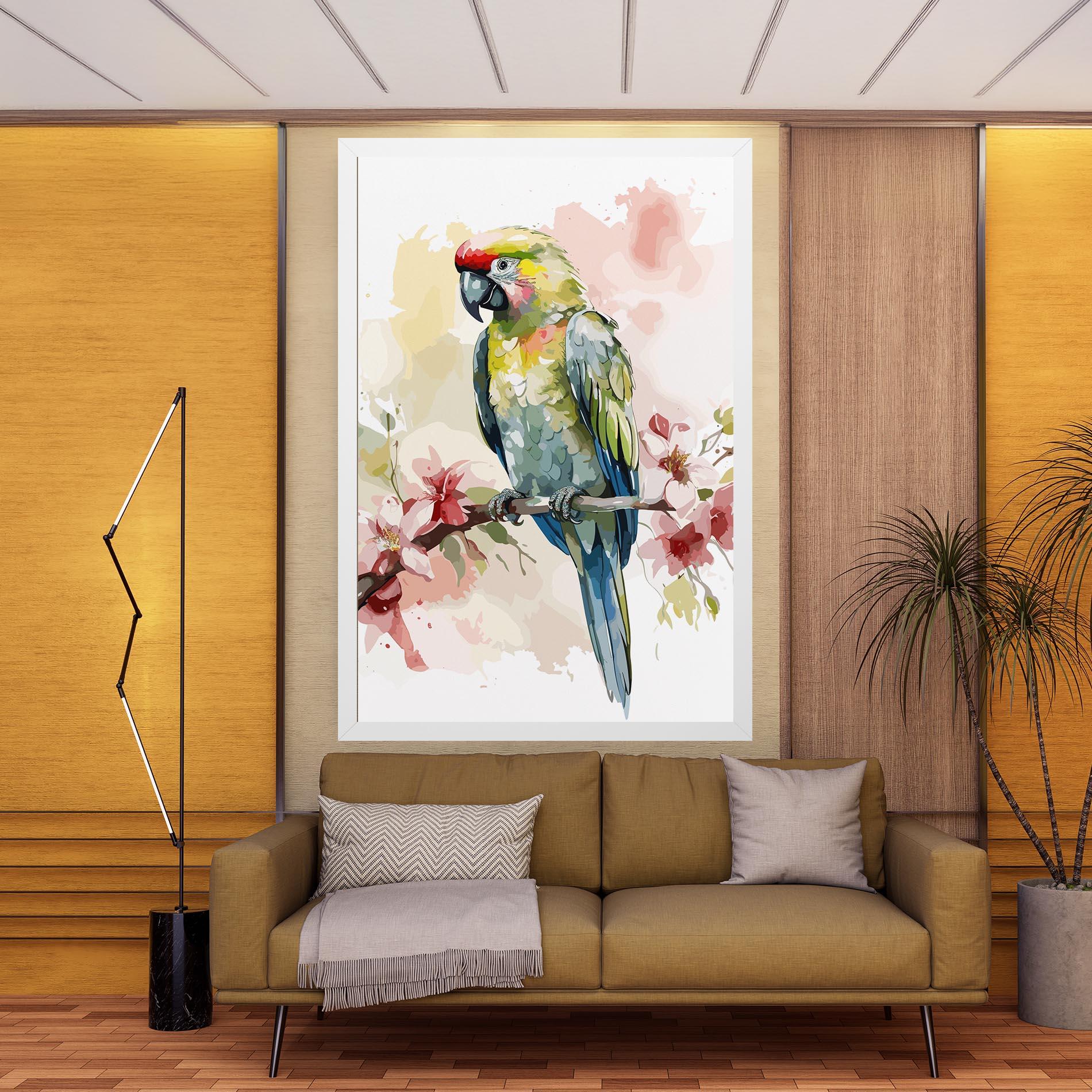 Vászonkép Beautiful Parrot mockup 9