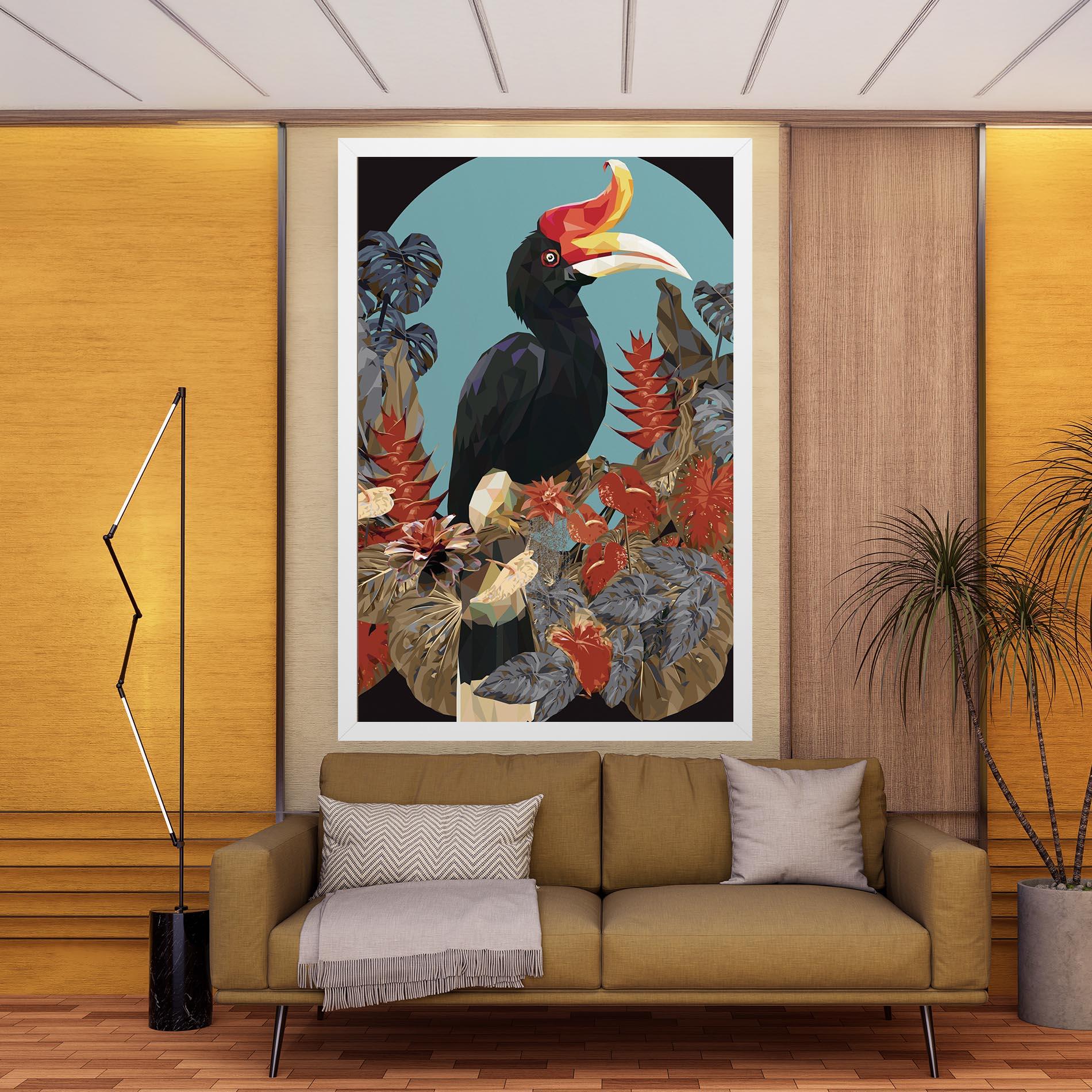 Vászonkép Black Interesting Bird mockup 9