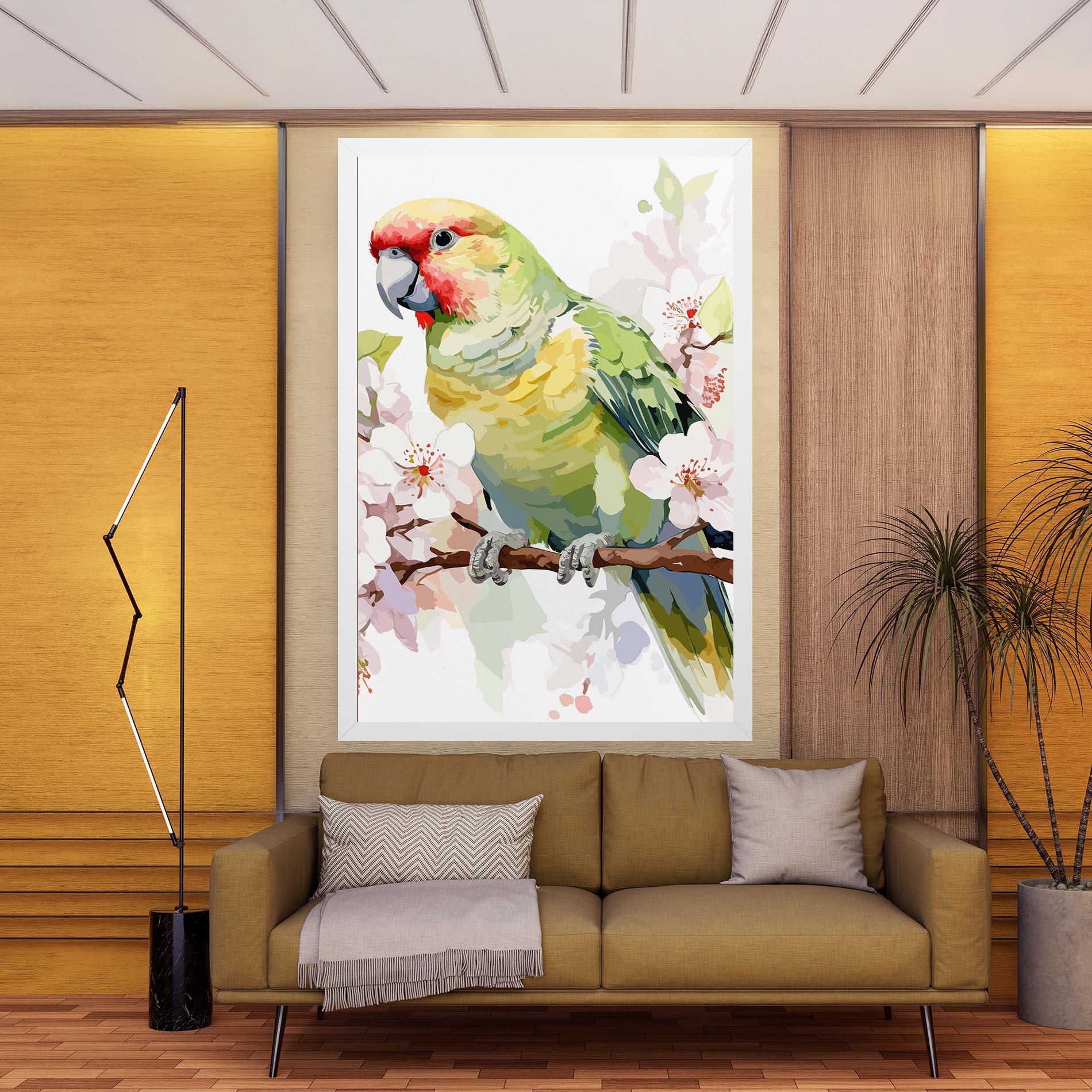 Vászonkép Cute Green Parrot mockup 9