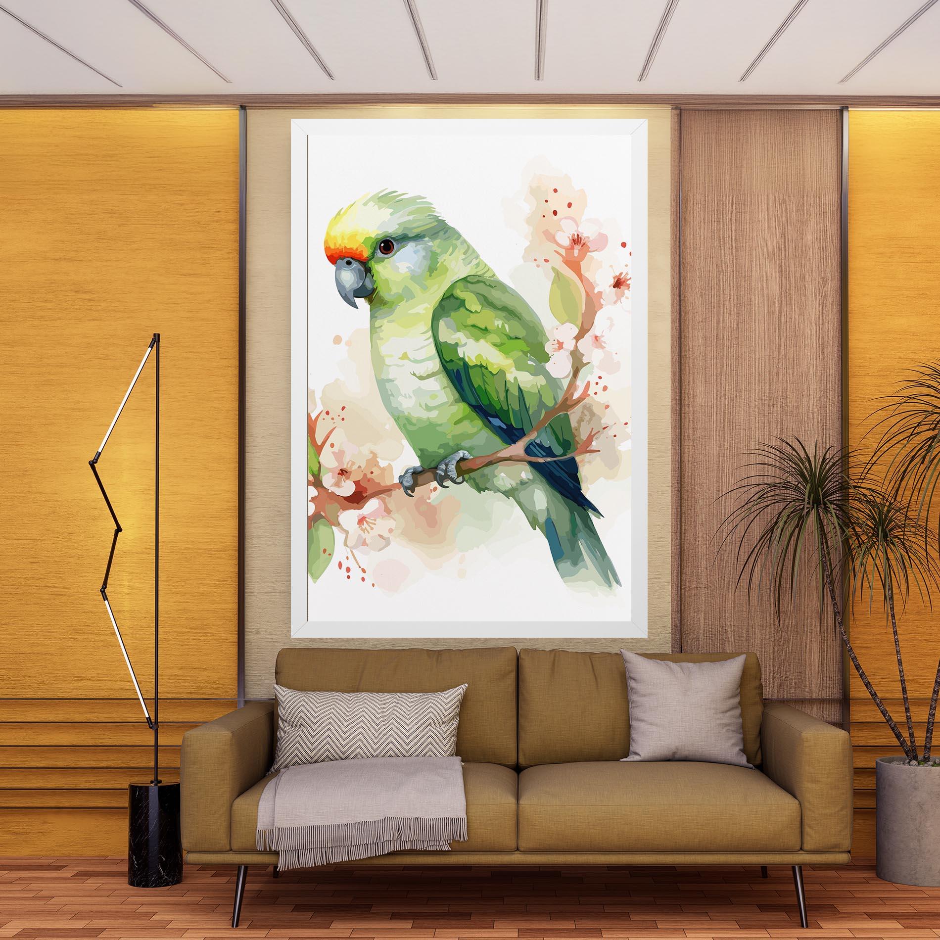 Vászonkép Pretty Green Parrot mockup 9