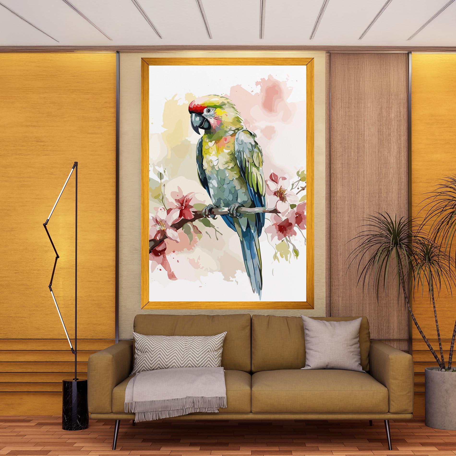 Vászonkép Beautiful Parrot mockup 9