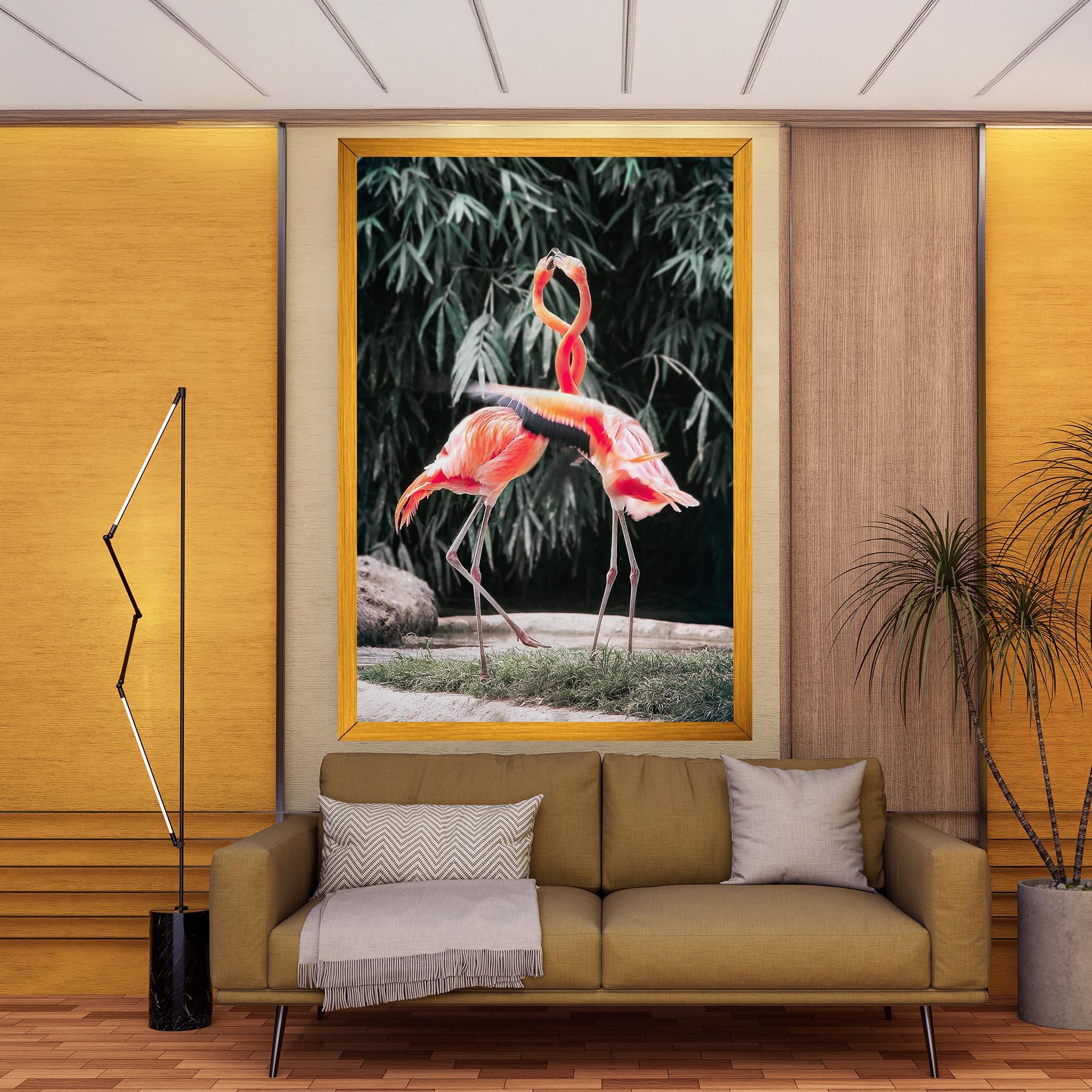 Vászonkép Flamingo Love mockup 9