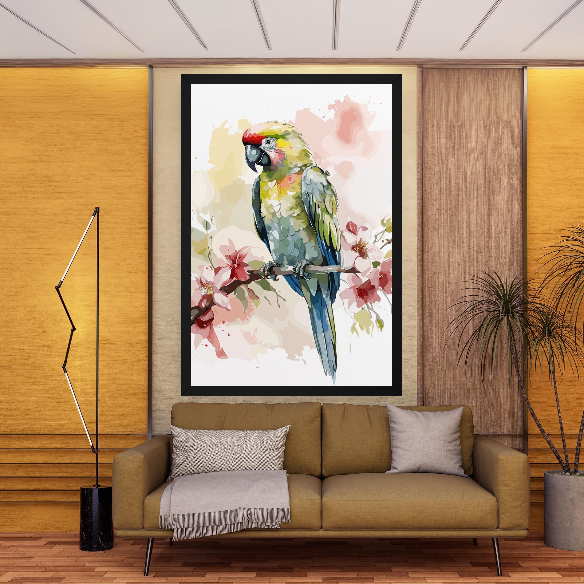 Vászonkép Beautiful Parrot mockup 9