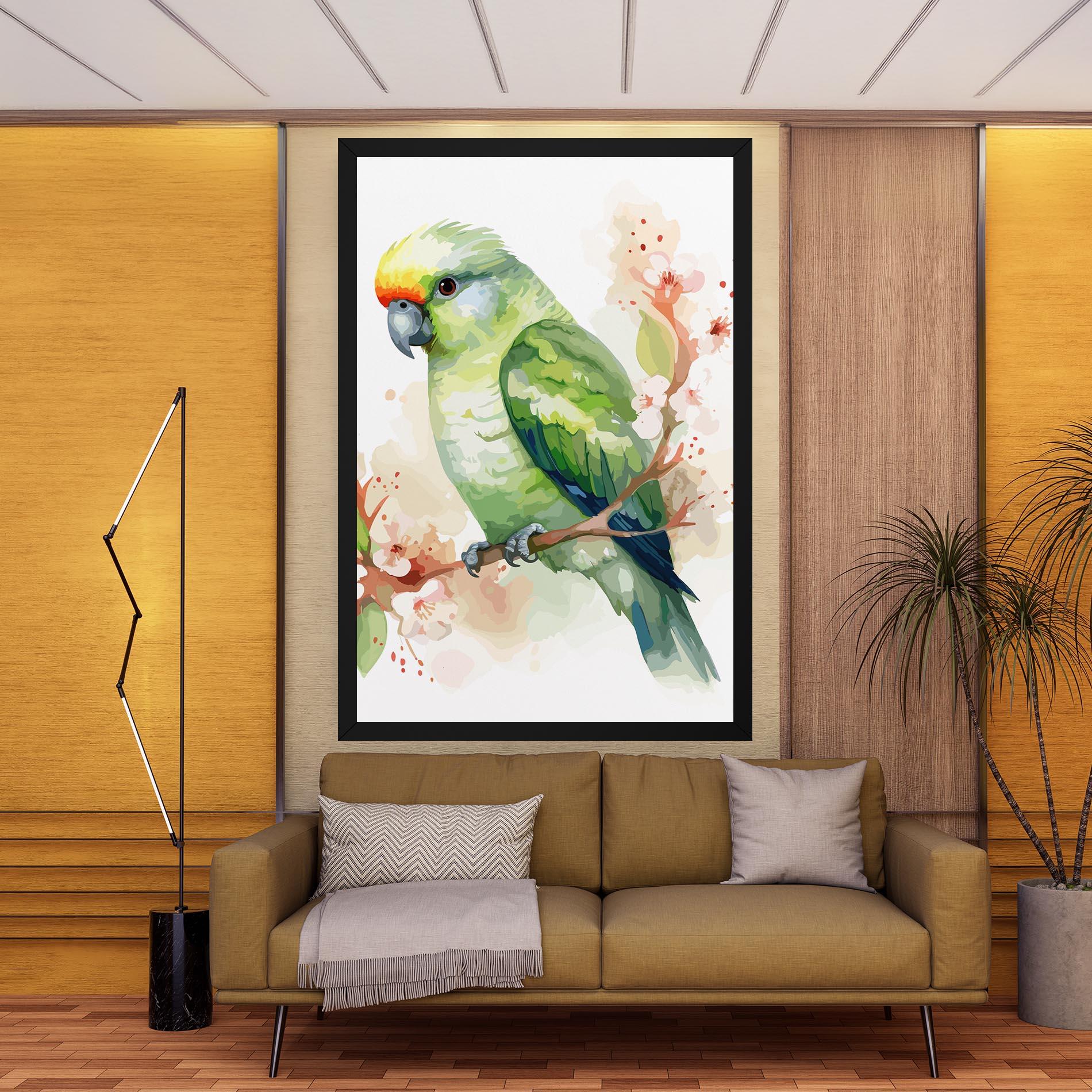 Vászonkép Pretty Green Parrot mockup 9