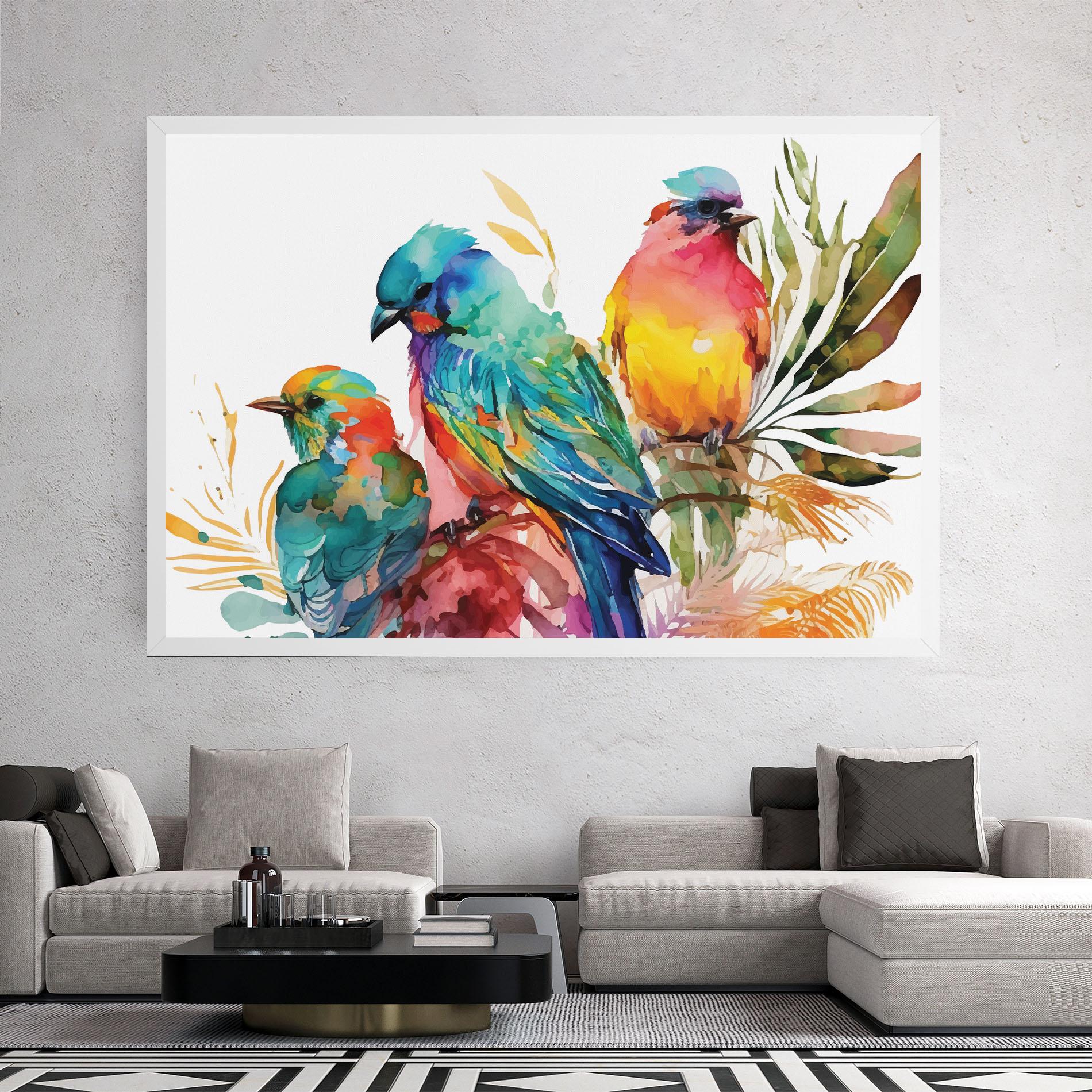 Vászonkép Colorful Birds mockup 2