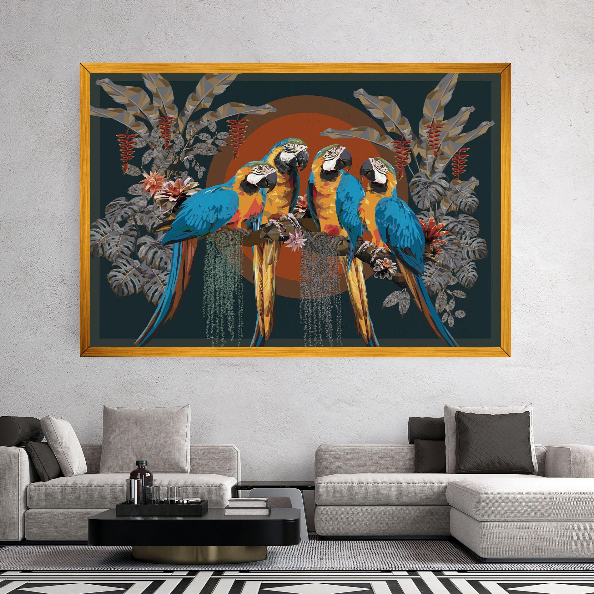 Vászonkép Parrot Couples mockup 2