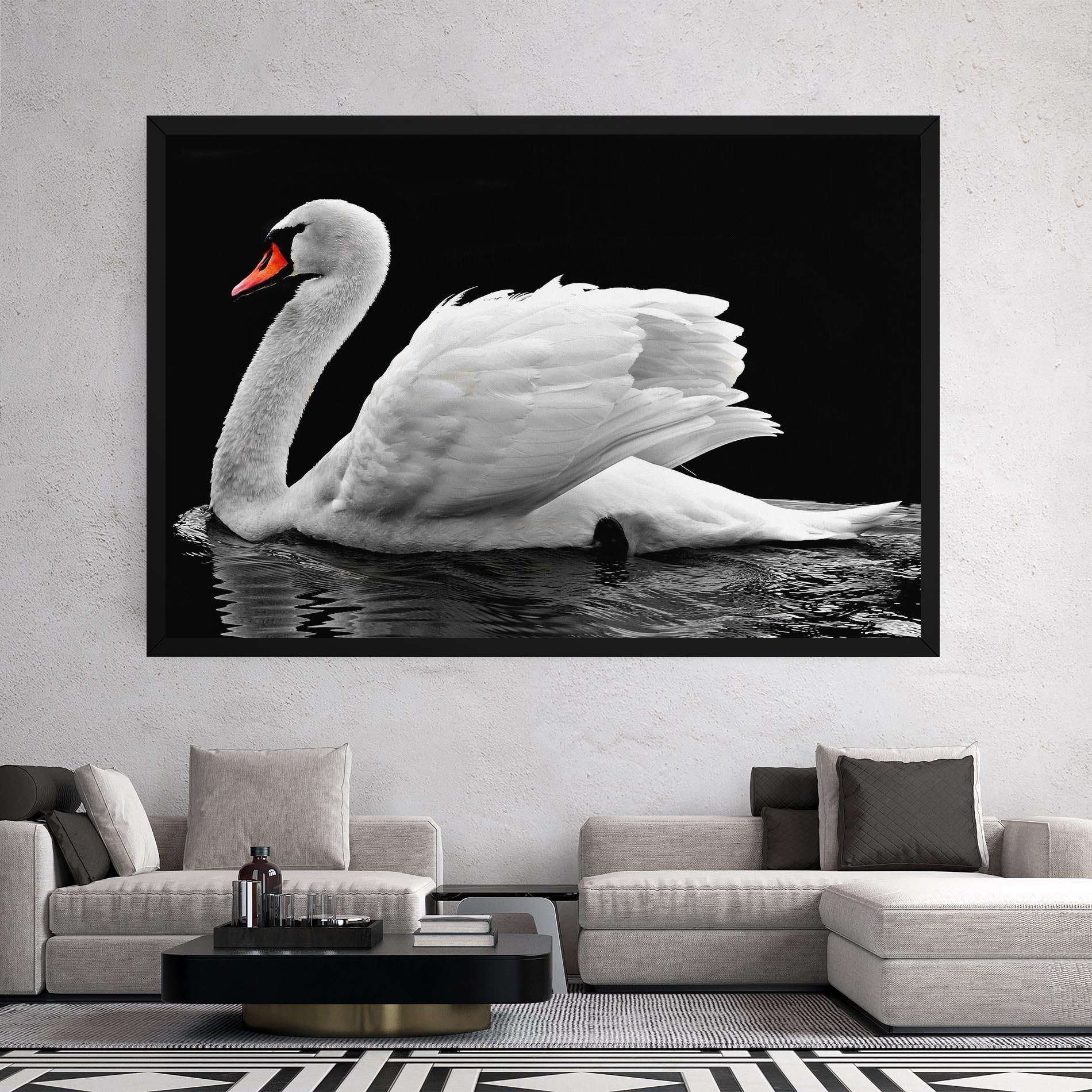 Vászonkép Black And White Swan mockup 2