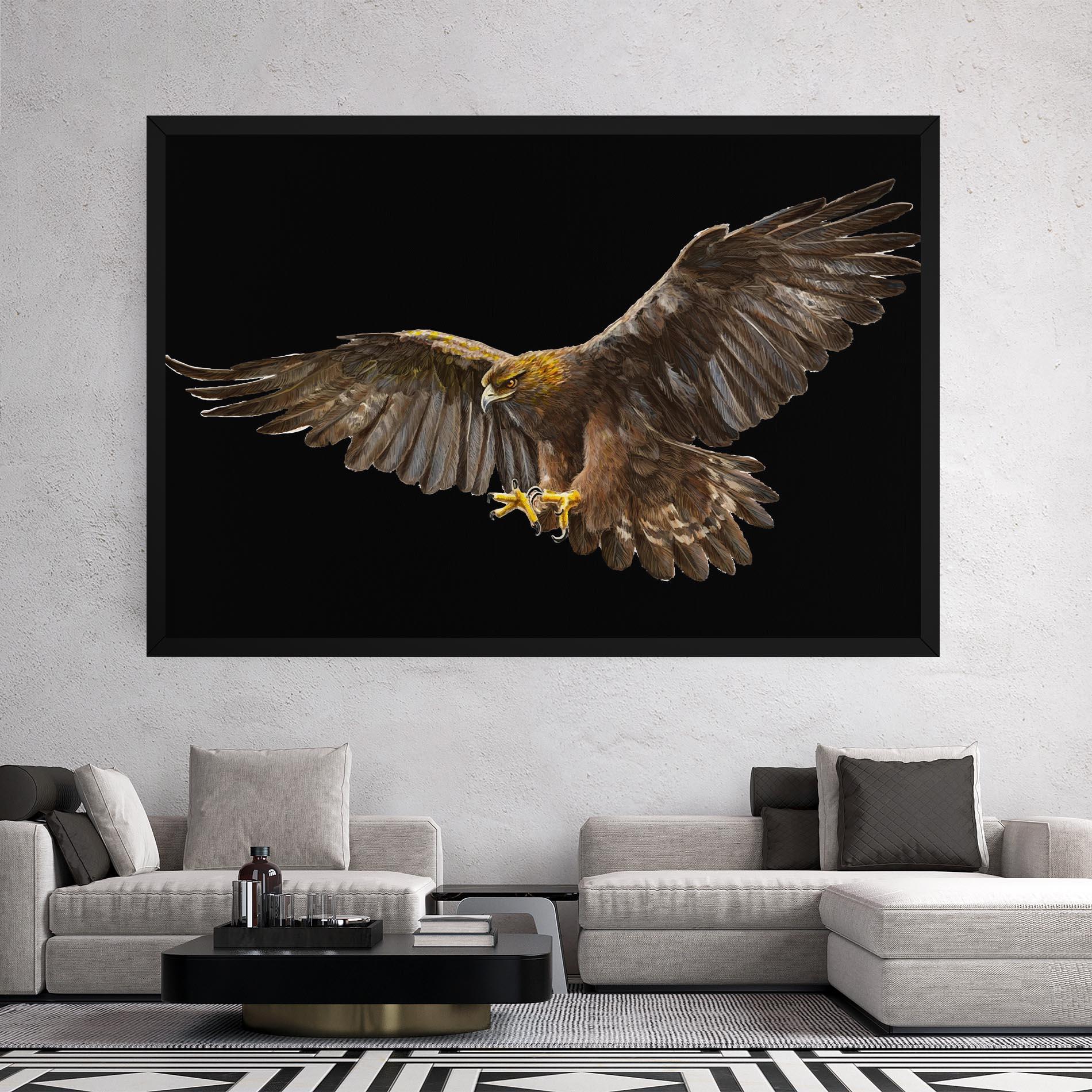 Vászonkép Eagle On Black mockup 2