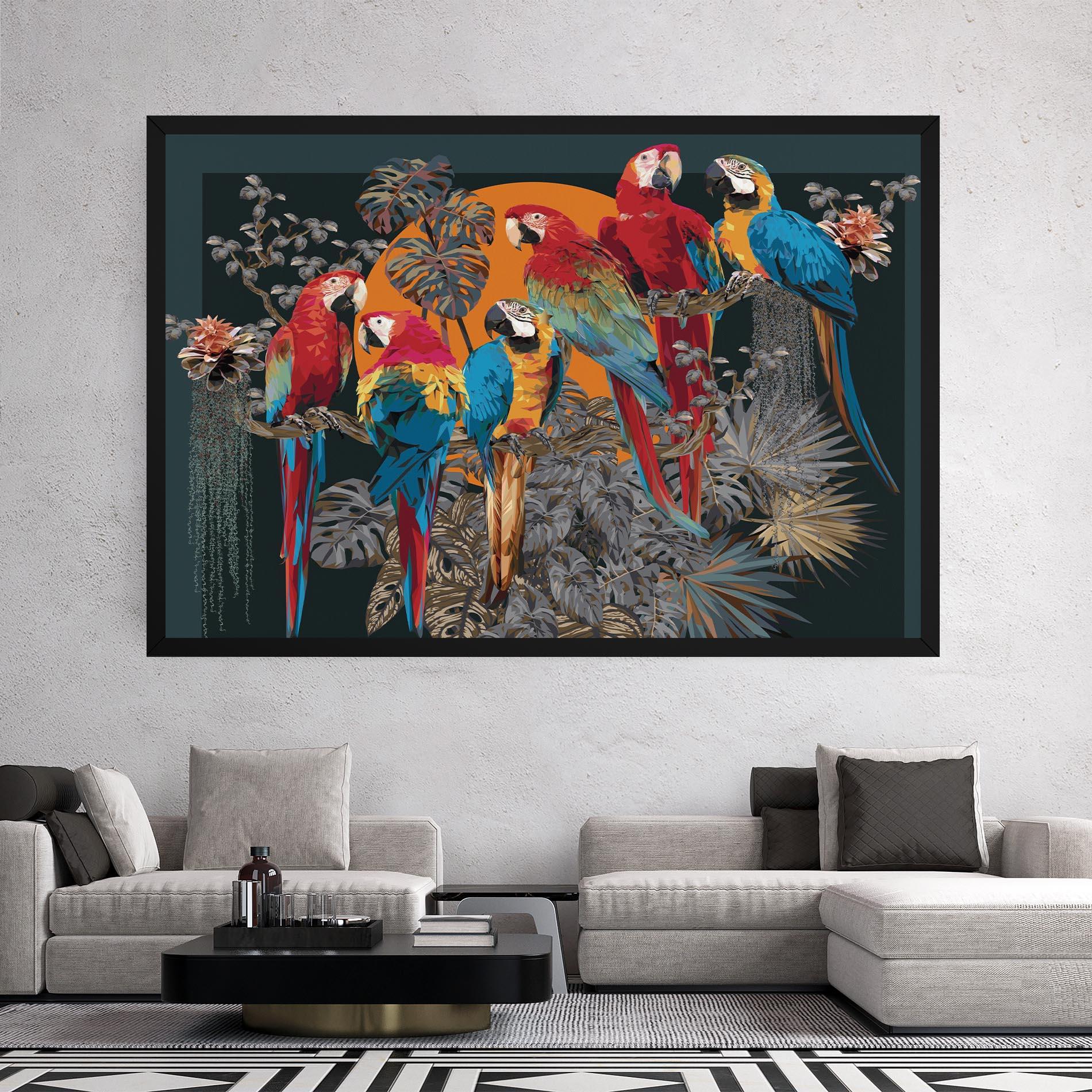 Vászonkép Family Parrot mockup 2