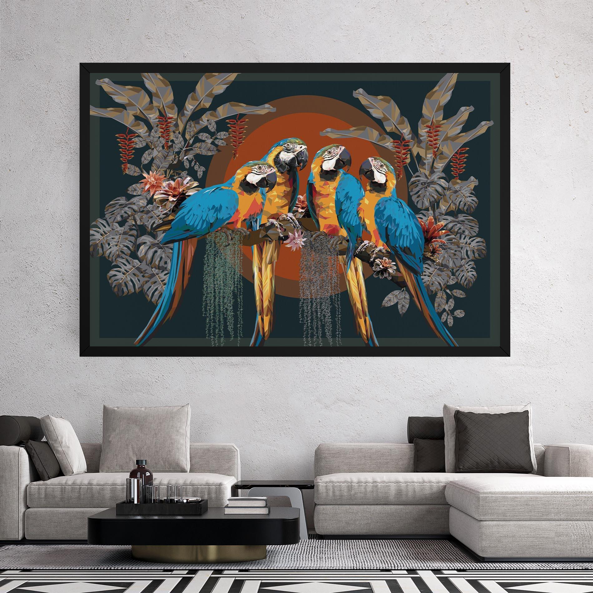 Vászonkép Parrot Couples mockup 2