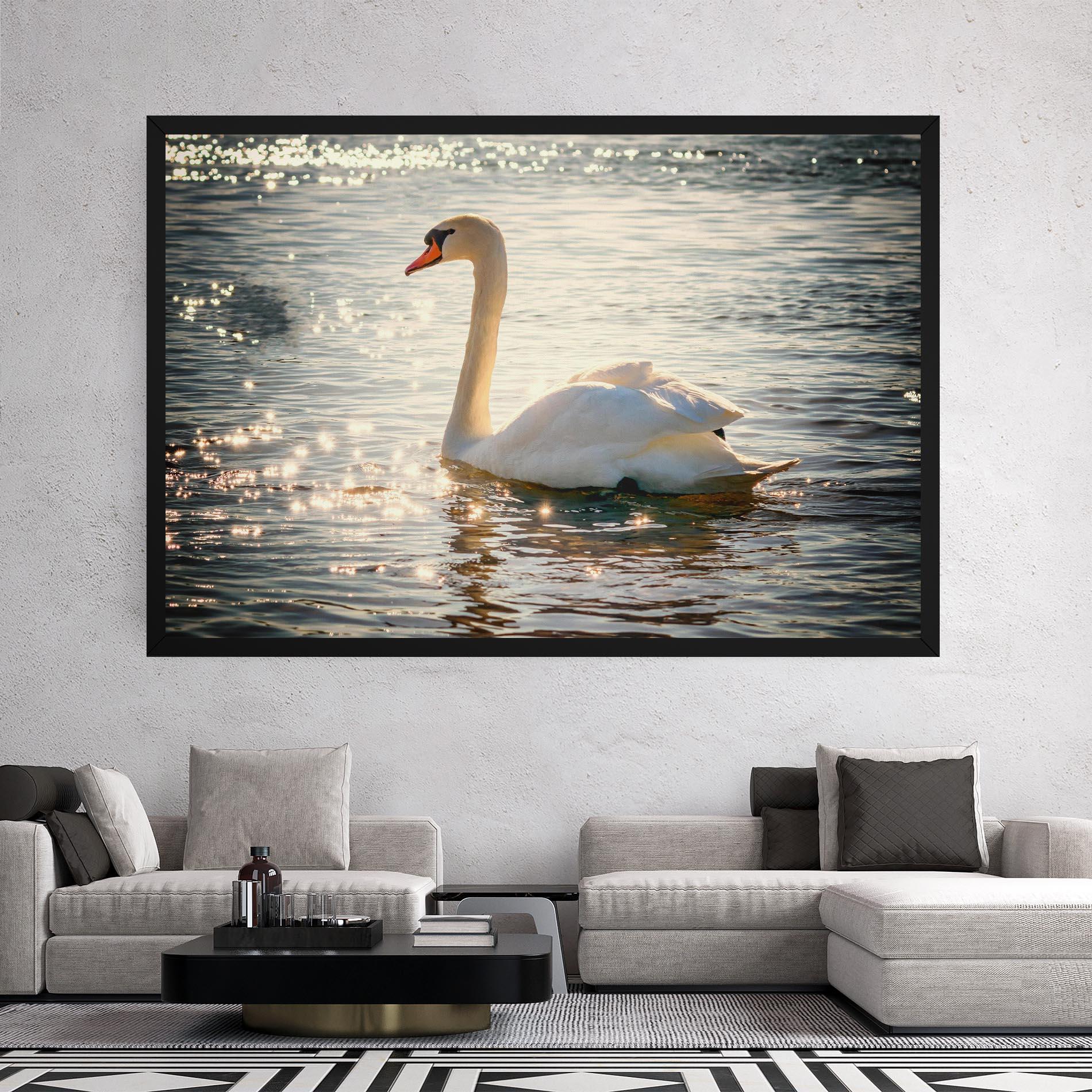 Vászonkép Swan On Lake mockup 2