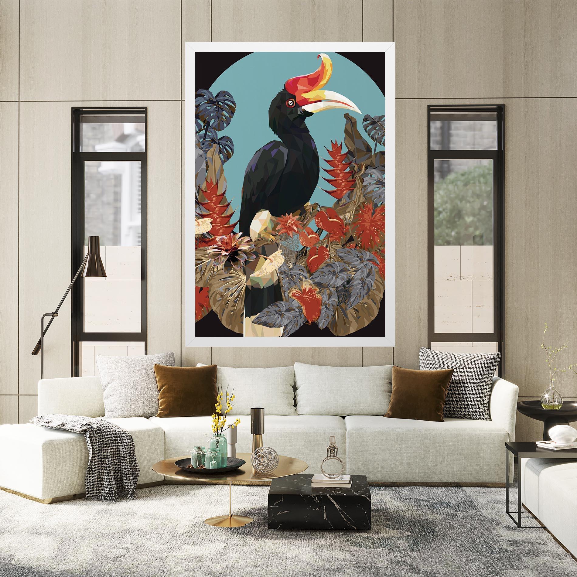 Vászonkép Black Interesting Bird mockup 2