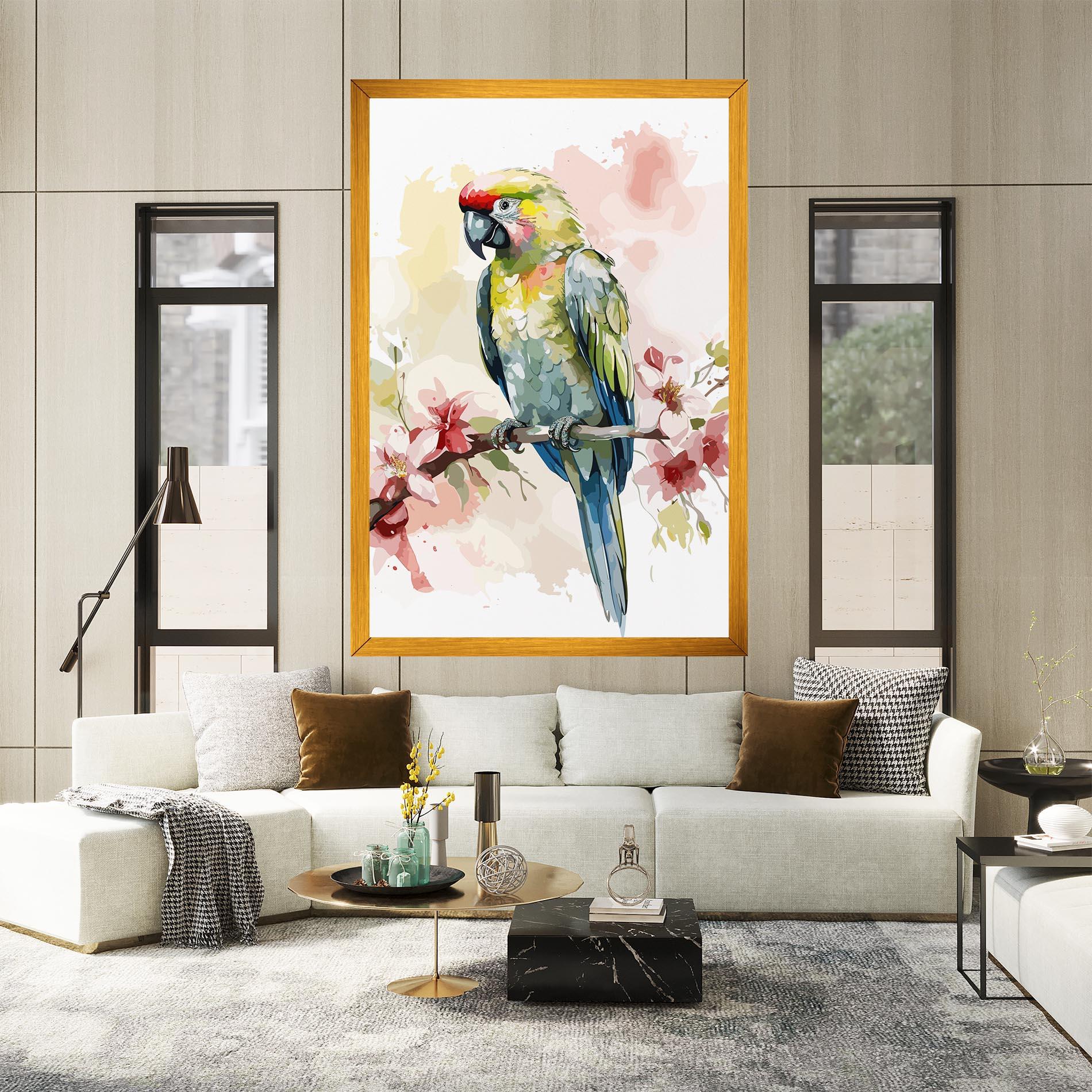 Vászonkép Beautiful Parrot mockup 2