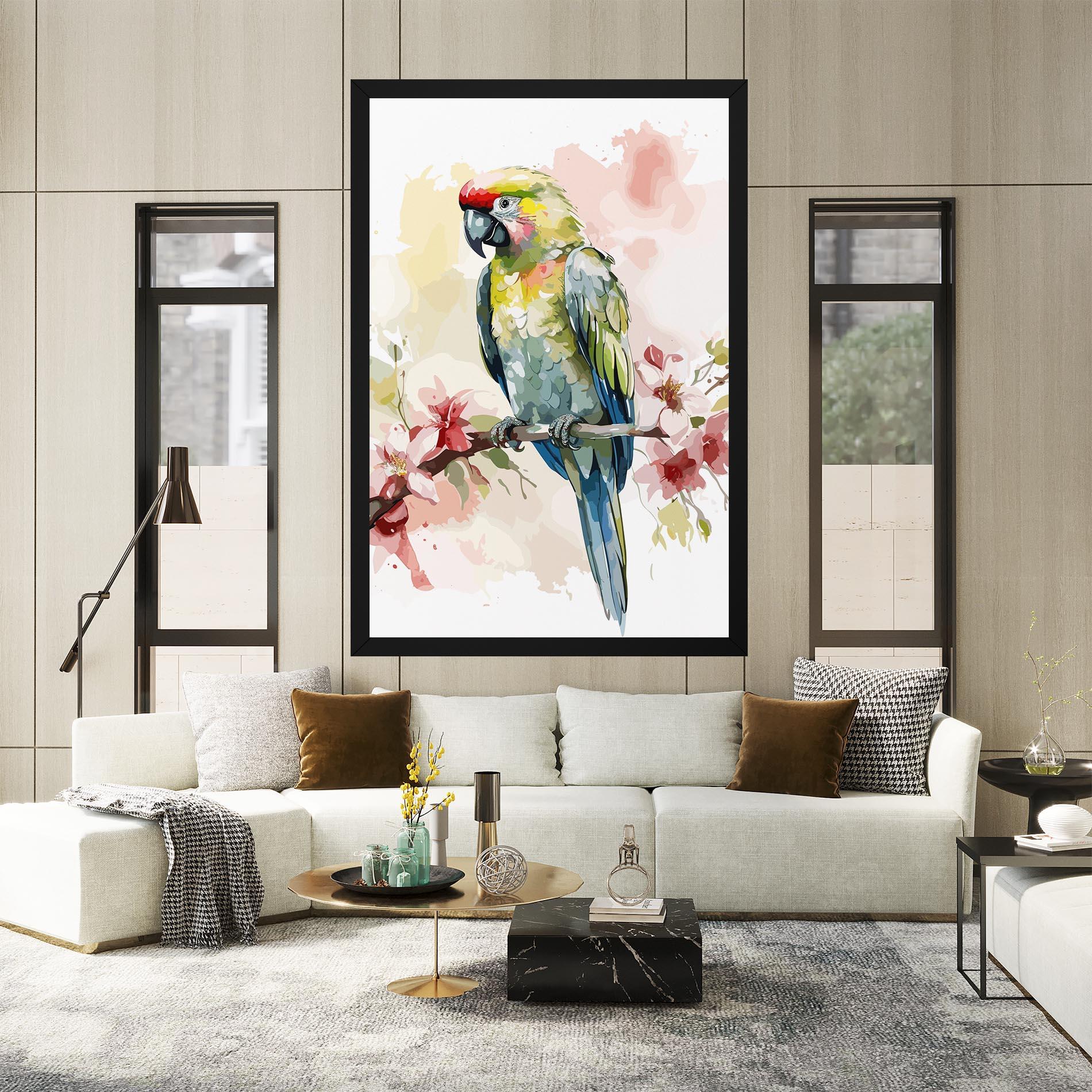 Vászonkép Beautiful Parrot mockup 2