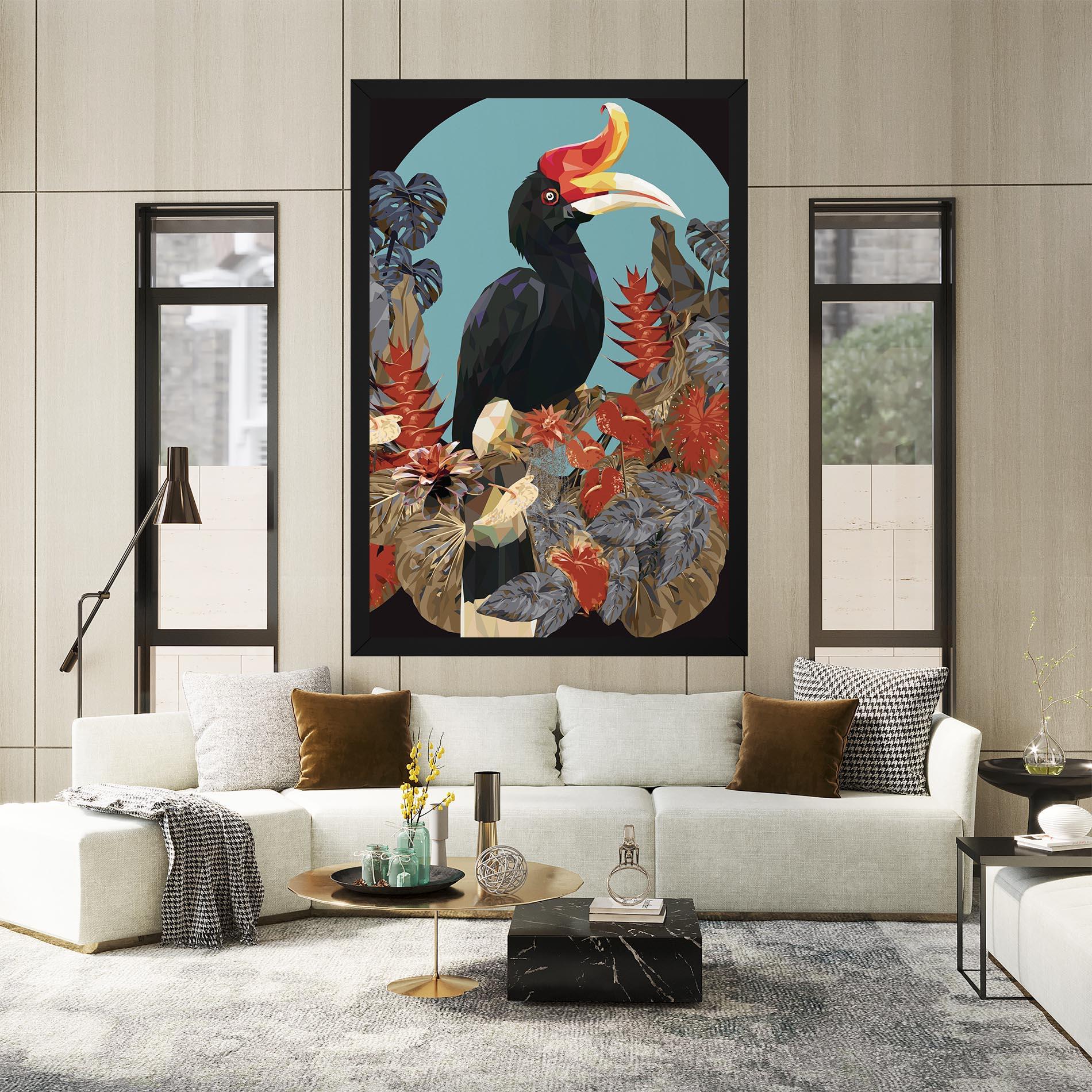 Vászonkép Black Interesting Bird mockup 2