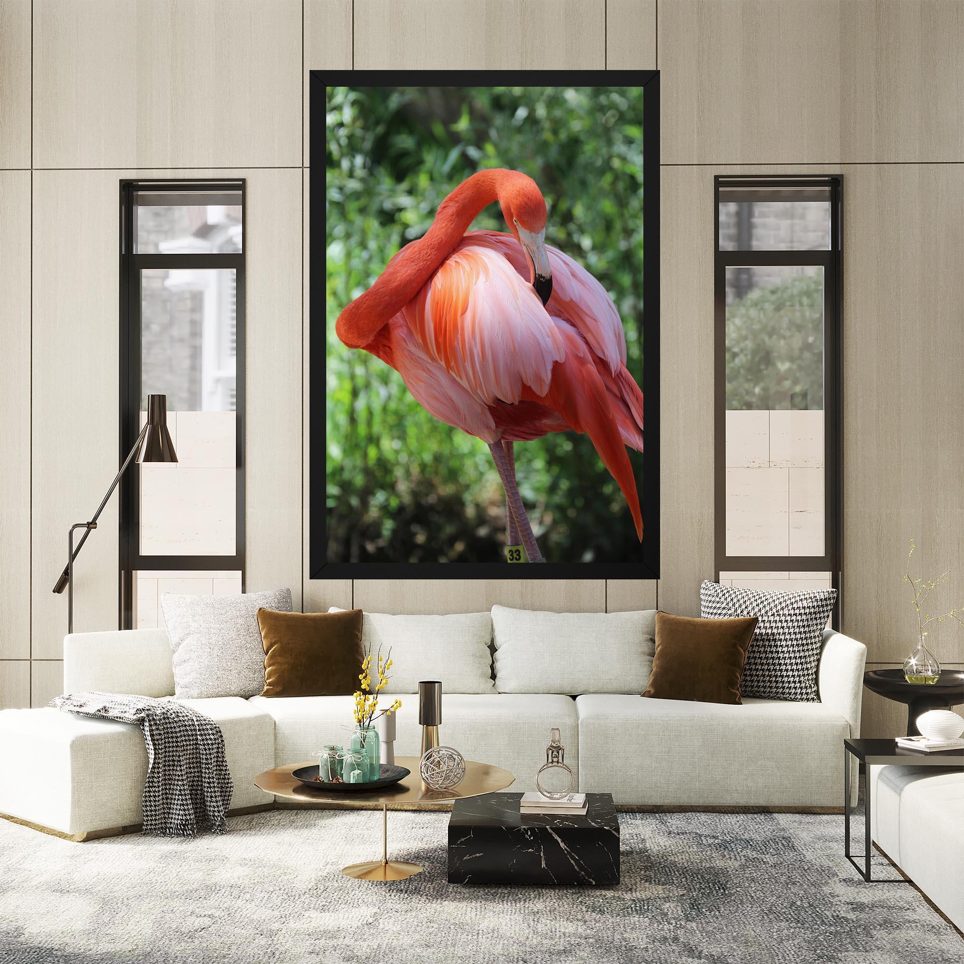 Vászonkép Red Flamingo mockup 2