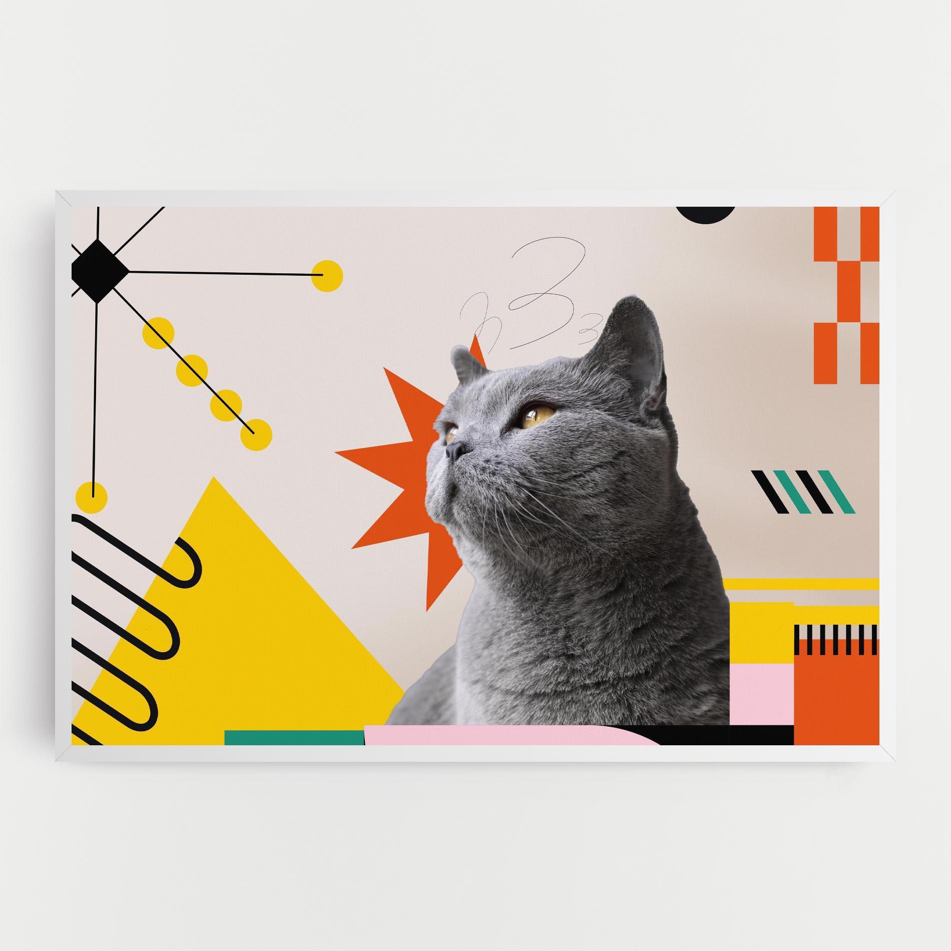 Vászonkép Colorful Graphic Cat mockup 0
