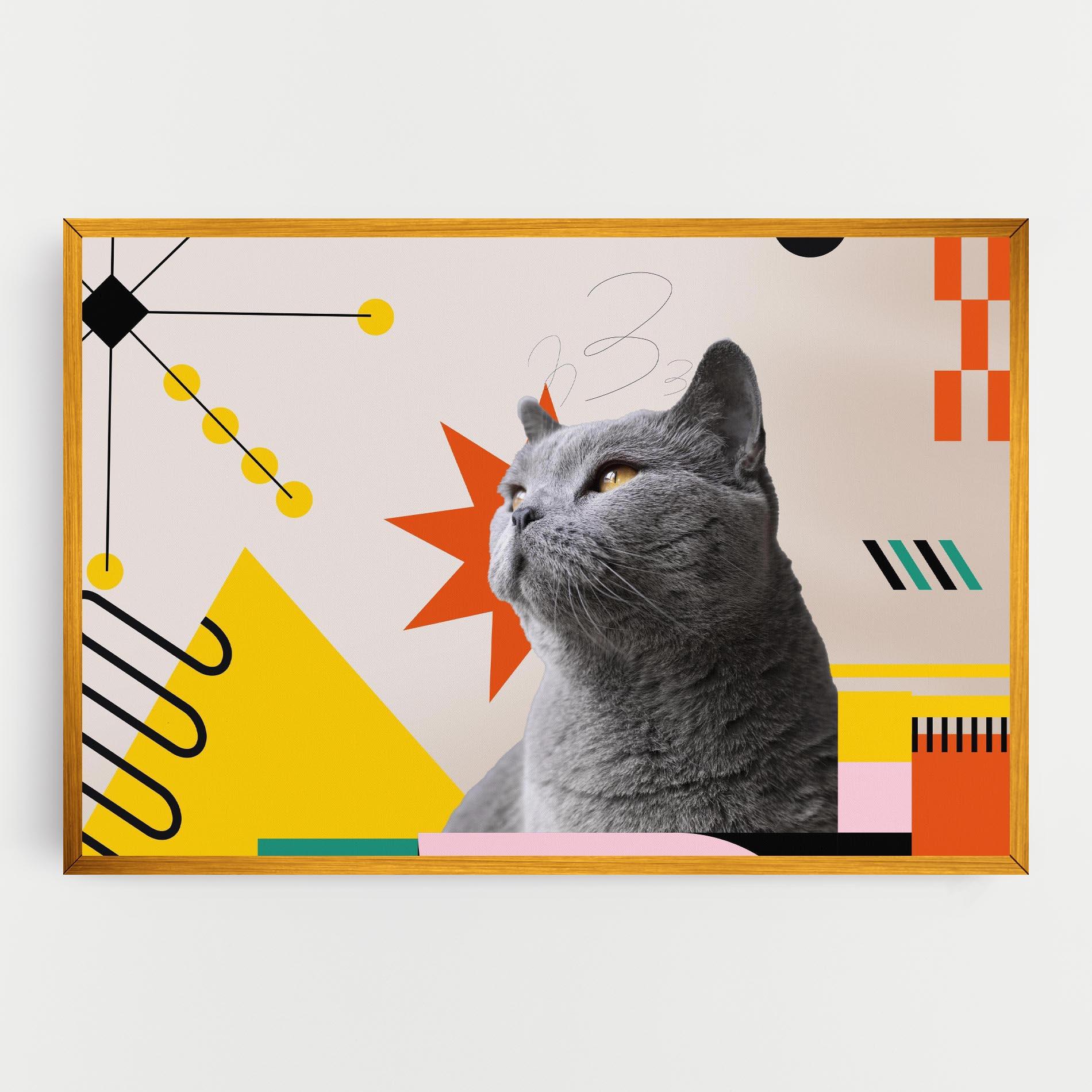 Vászonkép Colorful Graphic Cat mockup 0