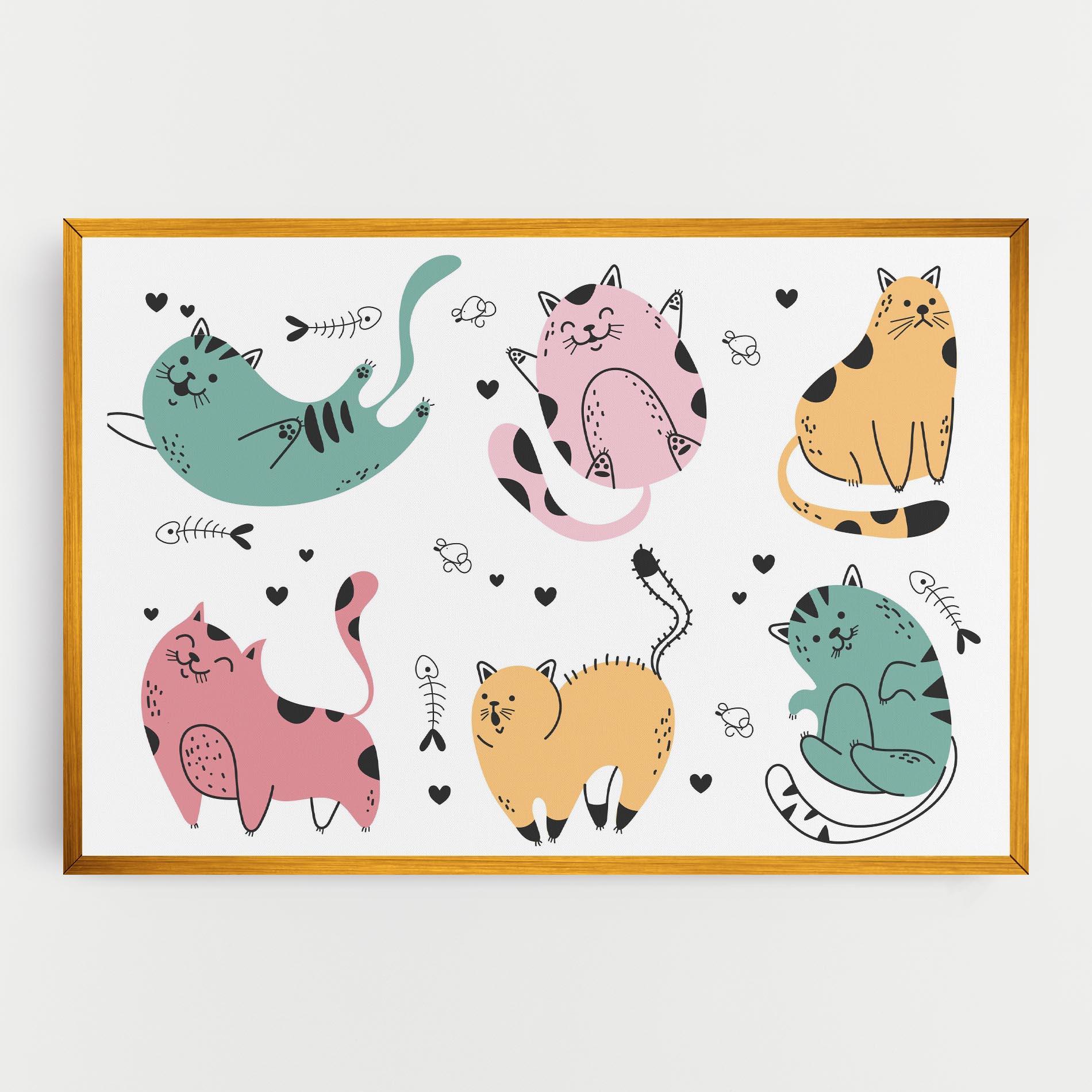 Vászonkép Doodle Cat mockup 0