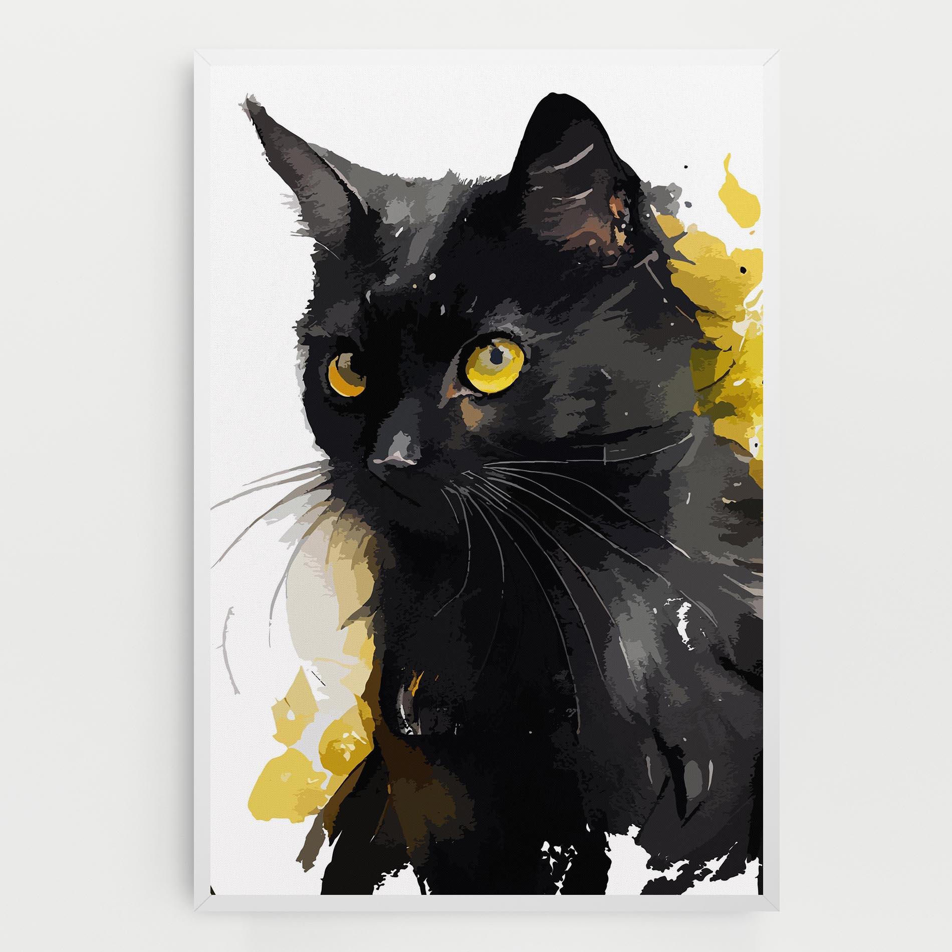 Vászonkép Beautiful Black Cat mockup 0