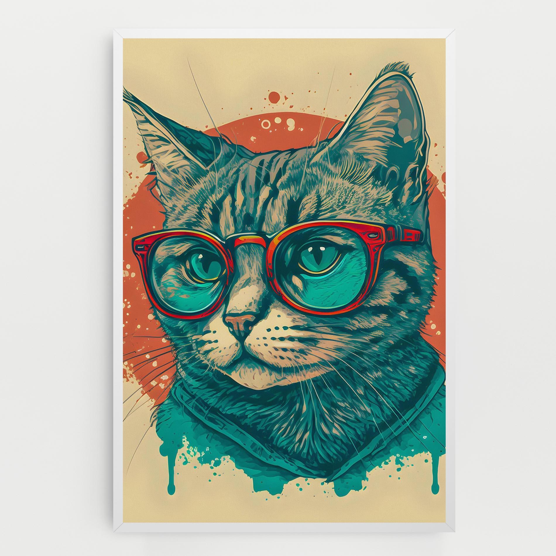 Vászonkép Red Glasses Cat mockup 0