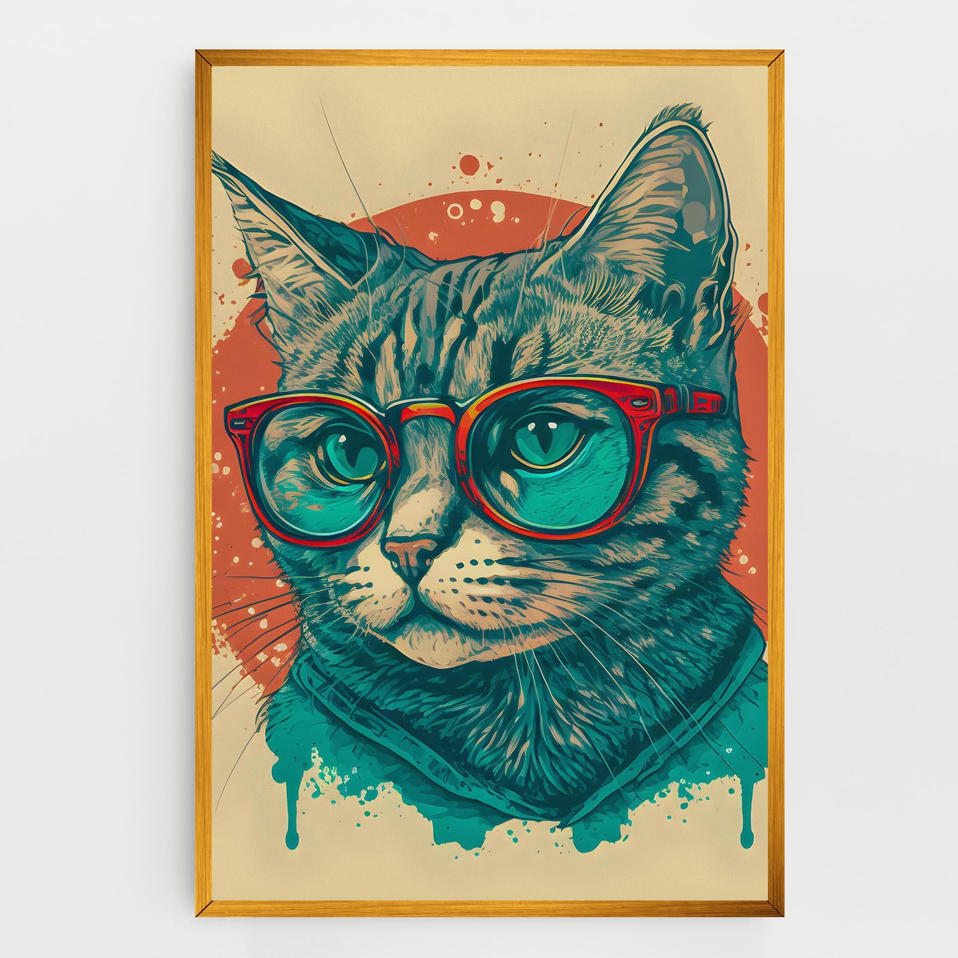 Vászonkép Red Glasses Cat mockup 0