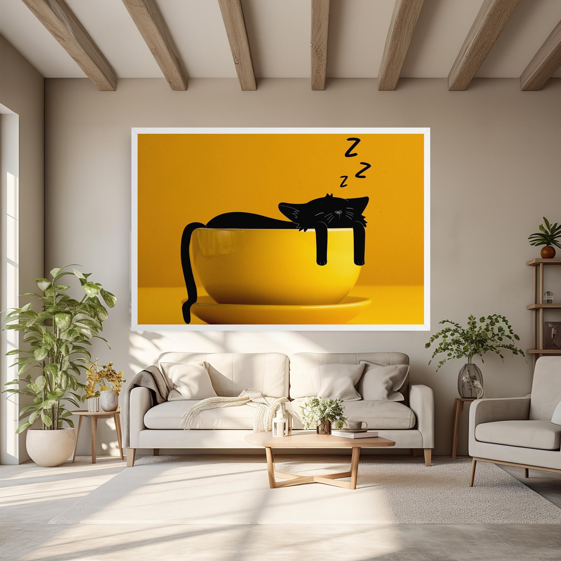Vászonkép Cat In A Cup mockup 6