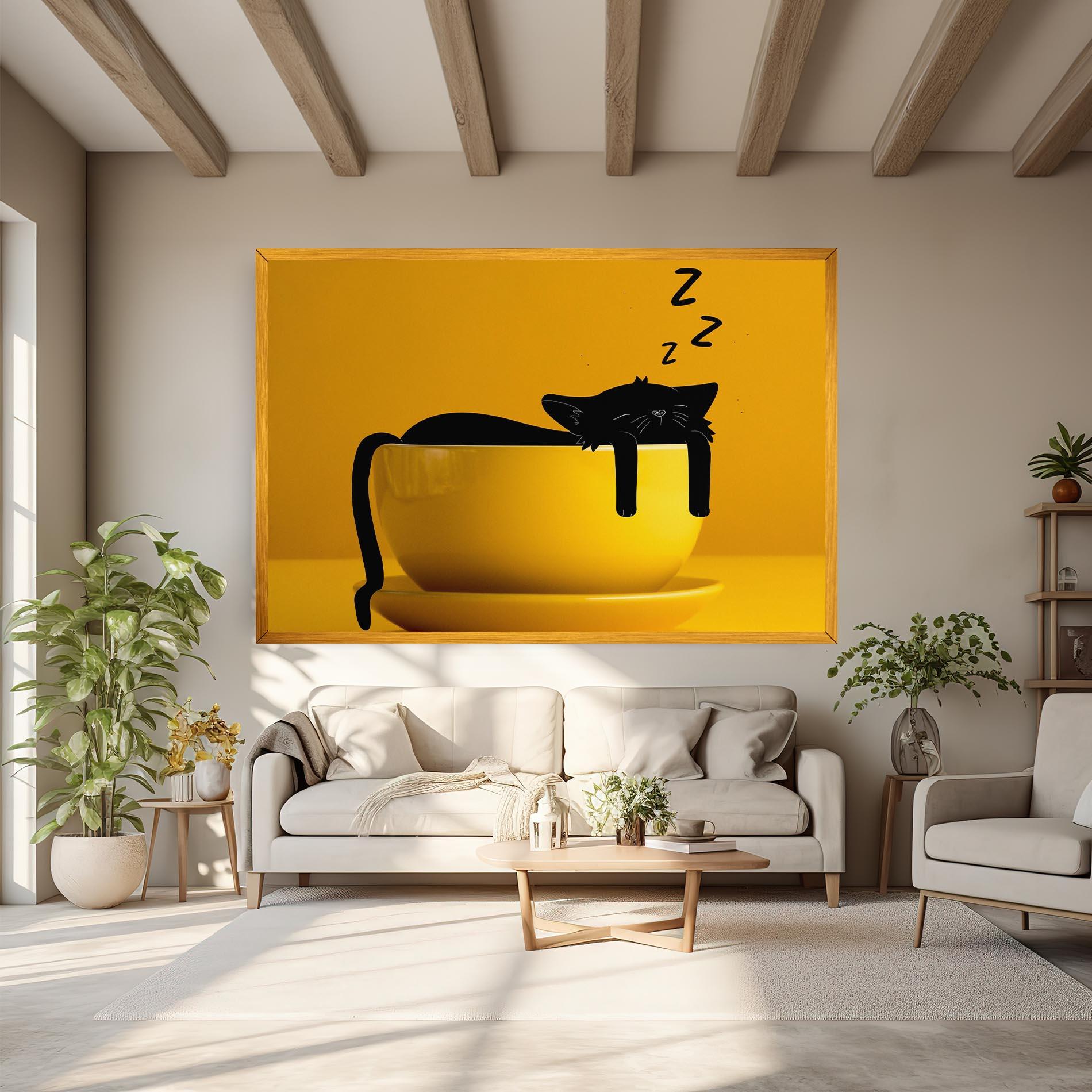 Vászonkép Cat In A Cup mockup 6