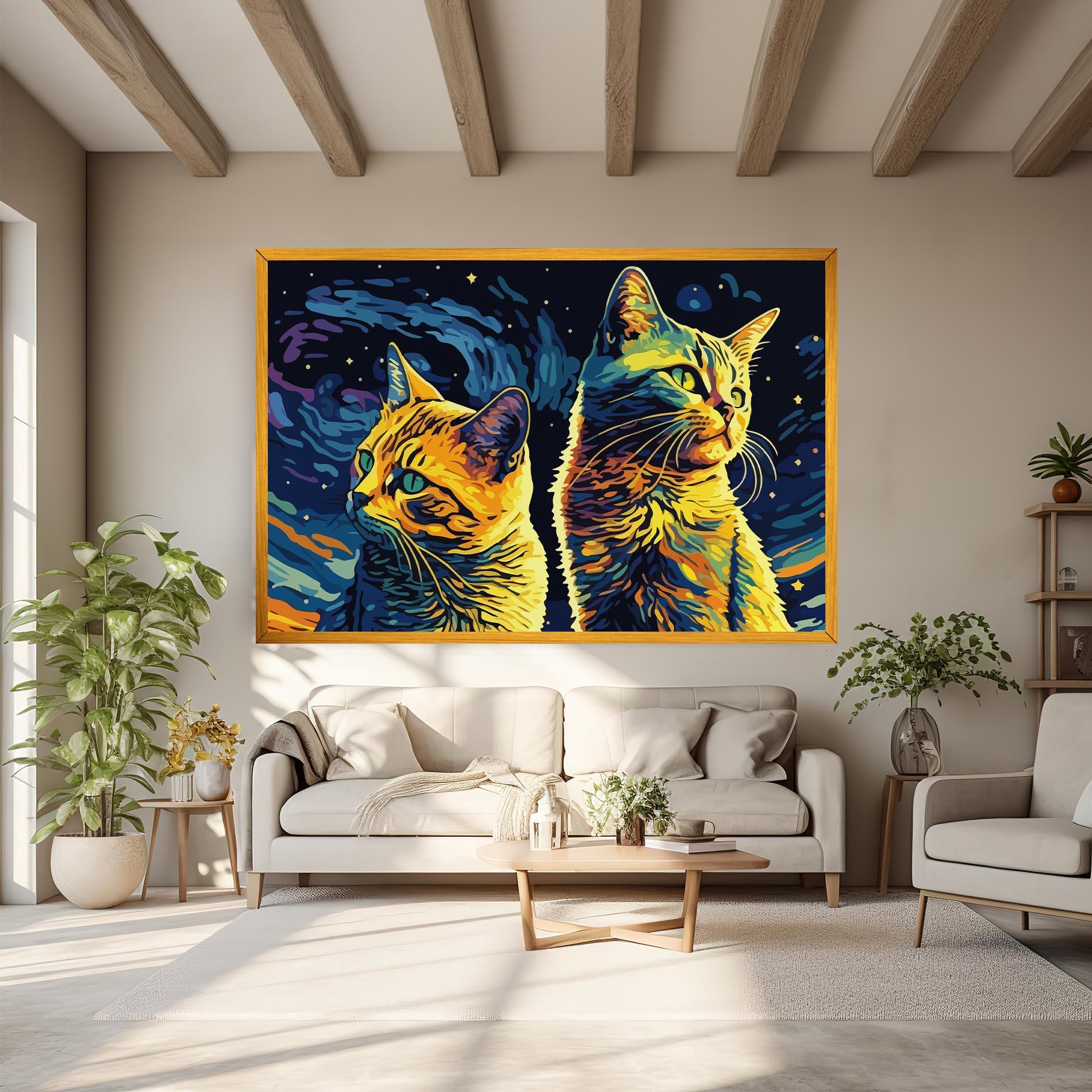 Vászonkép Cat Painting mockup 6