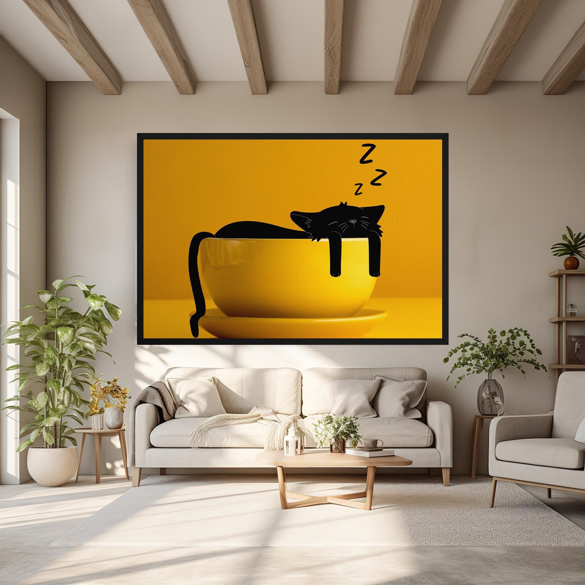 Vászonkép Cat In A Cup mockup 6