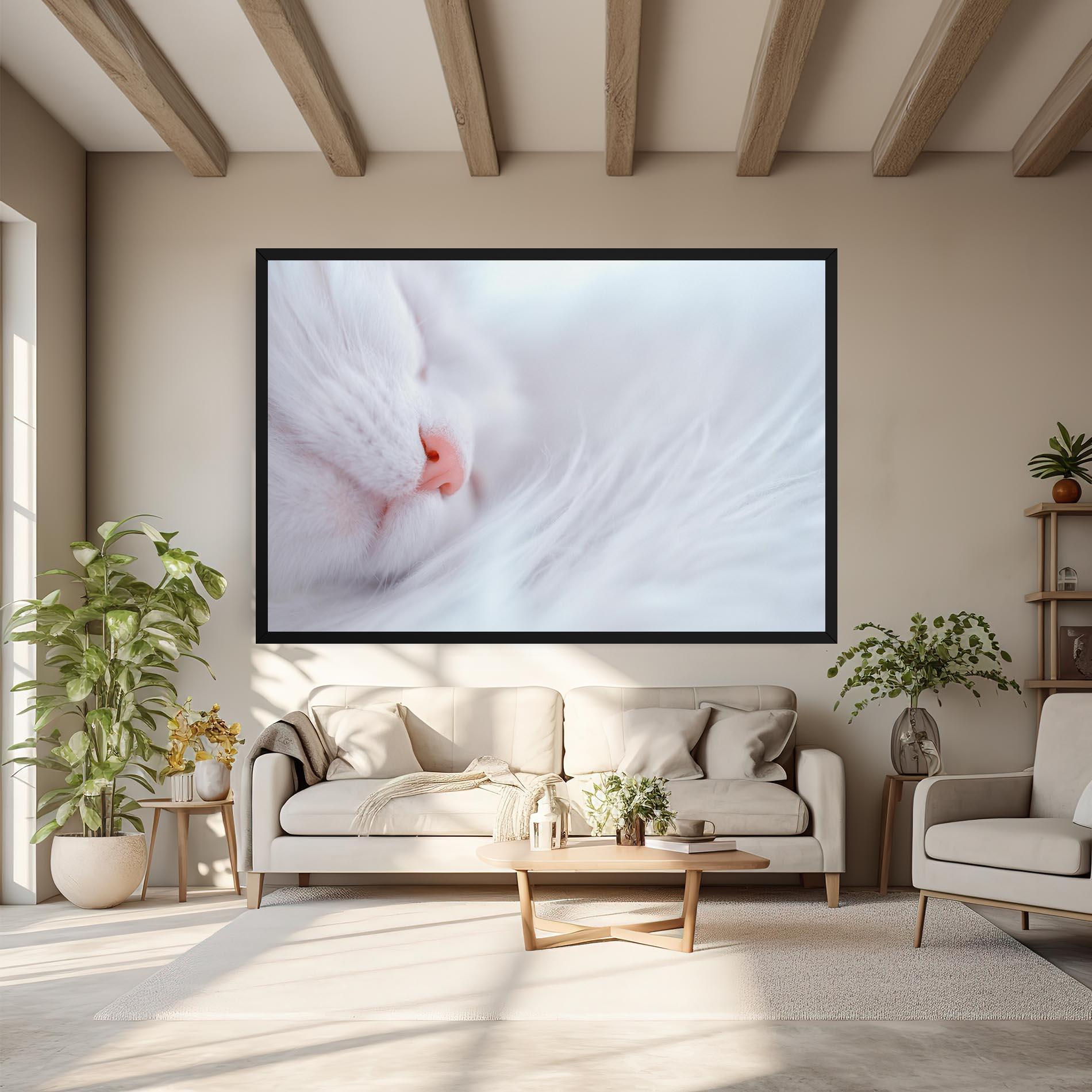 Vászonkép Dreamy White Cat mockup 6