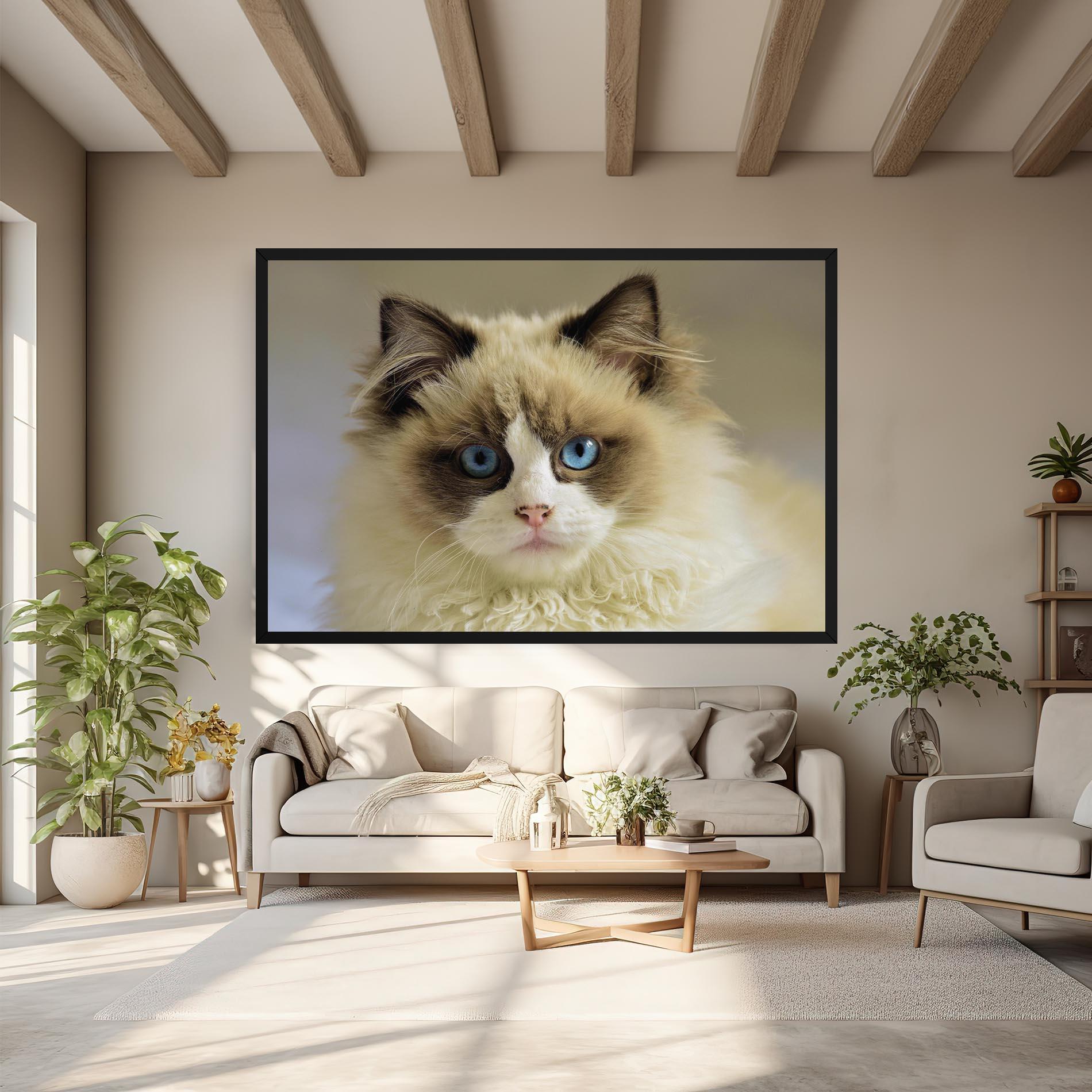 Vászonkép Interesting Blue Eyes Cat mockup 6