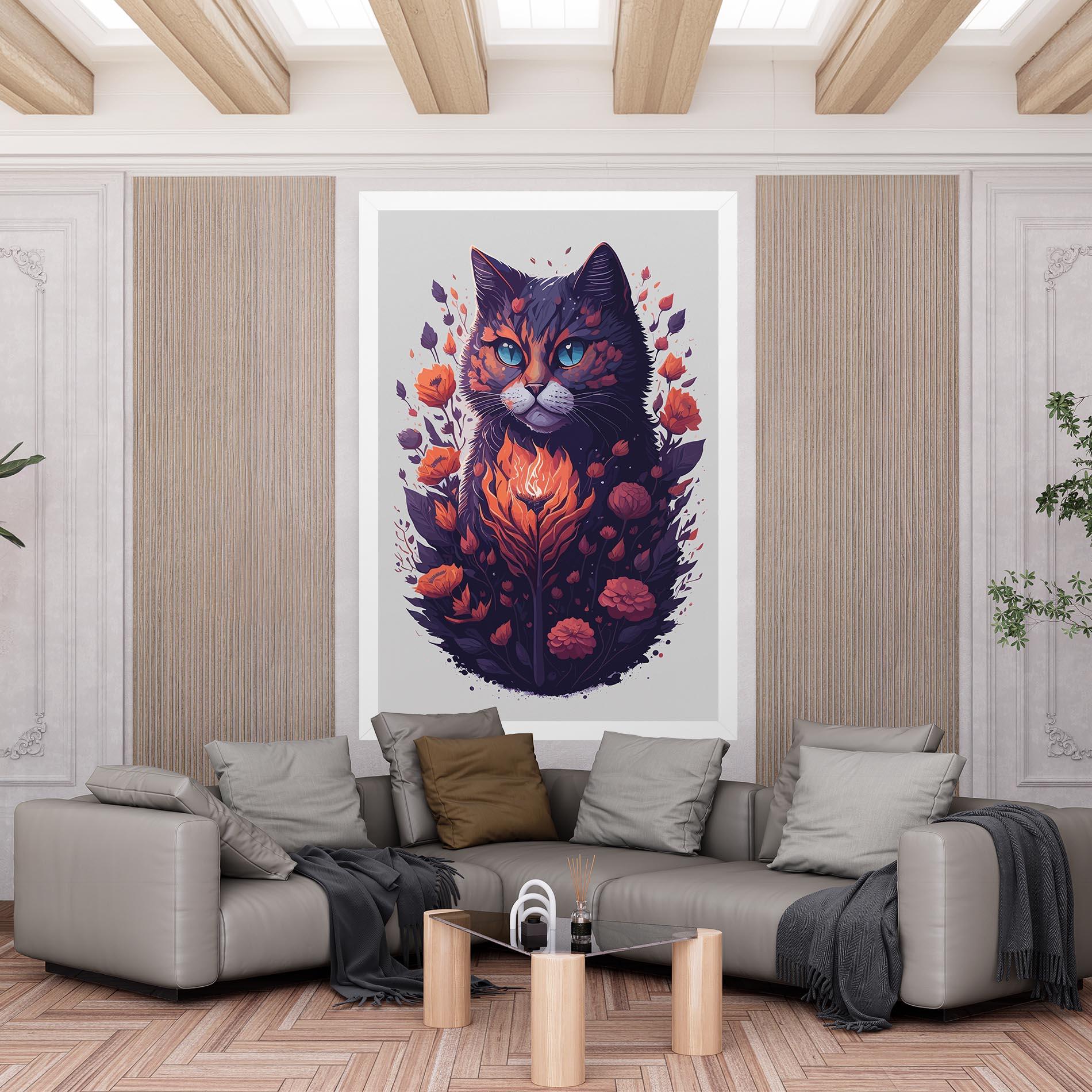 Vászonkép Fire Cat mockup 6