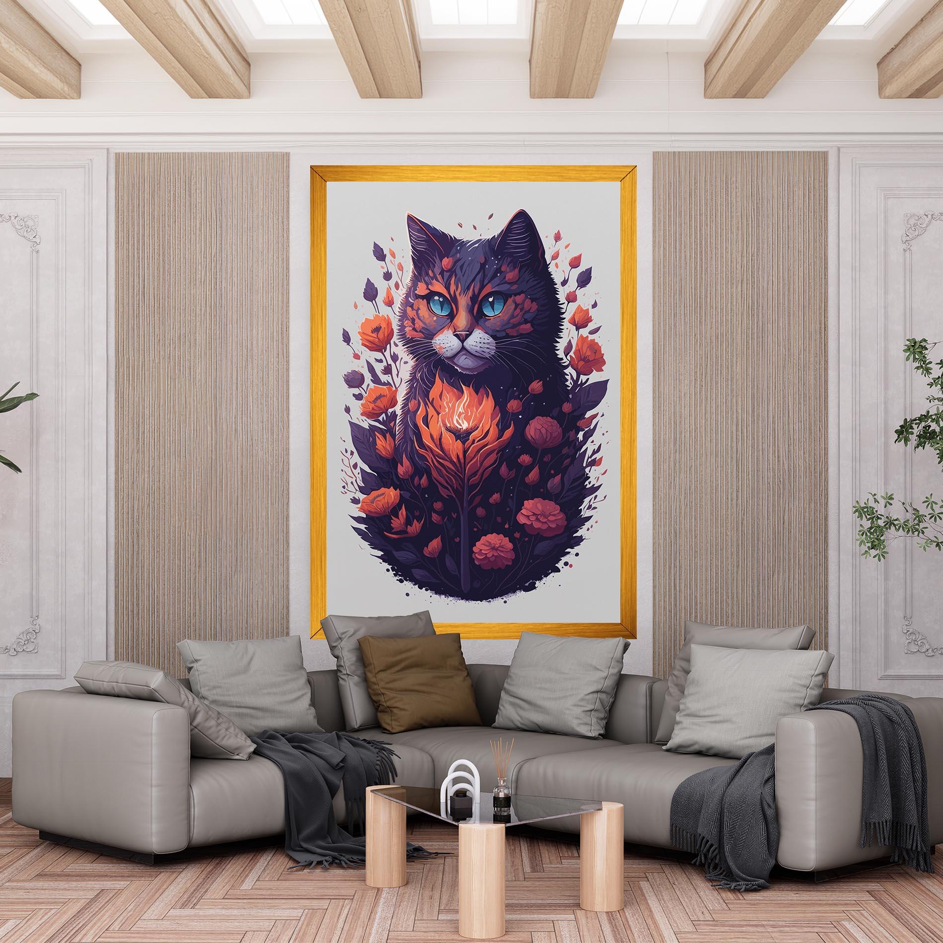 Vászonkép Fire Cat mockup 6
