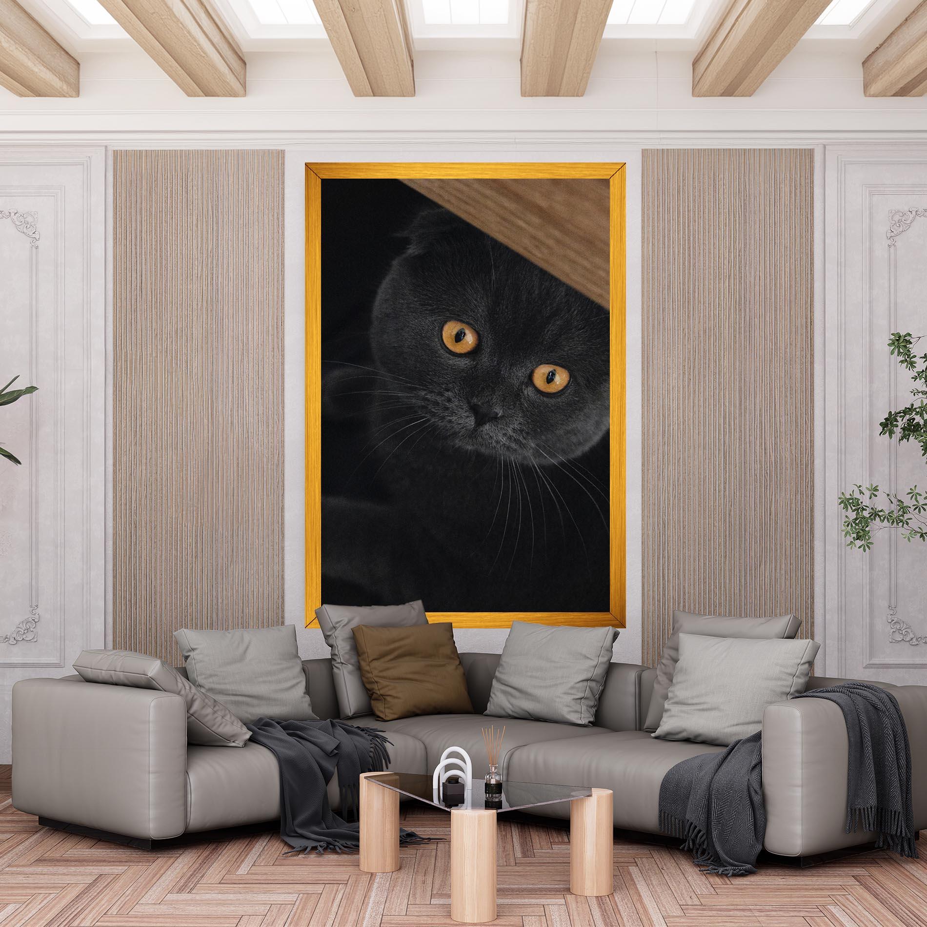 Vászonkép Grey Cat With Orange Eyes mockup 6