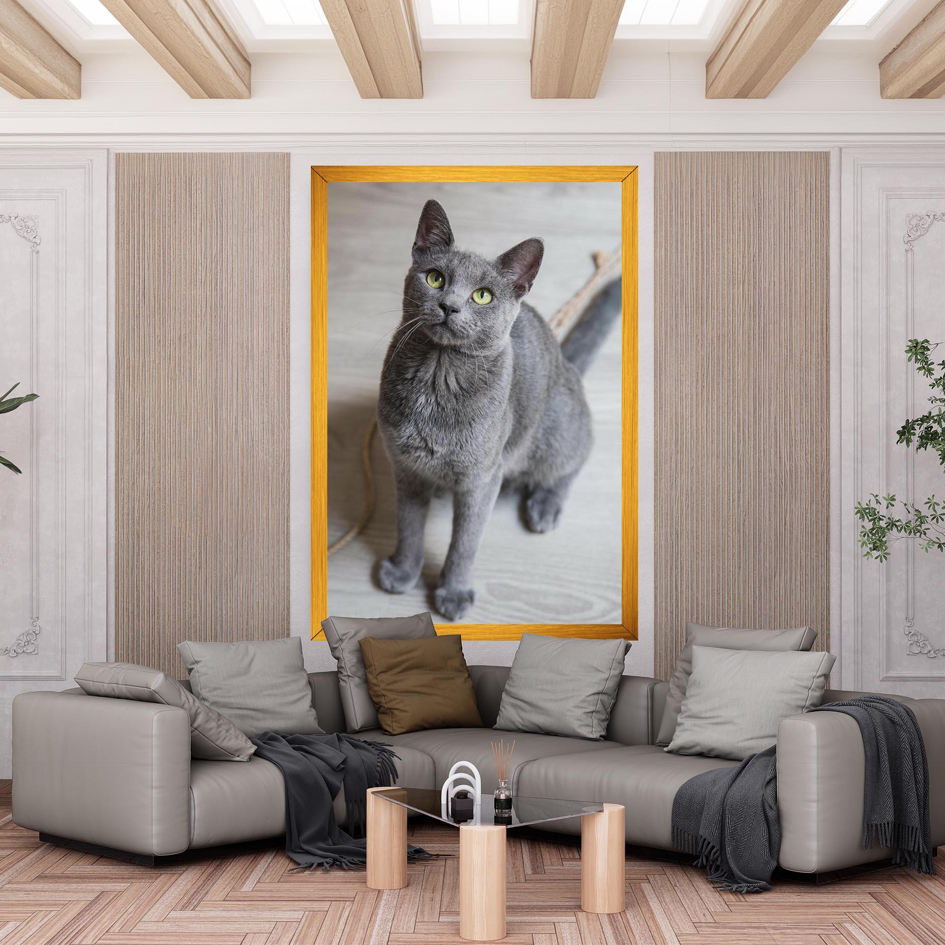 Vászonkép Grey Green Cat Eyes mockup 6