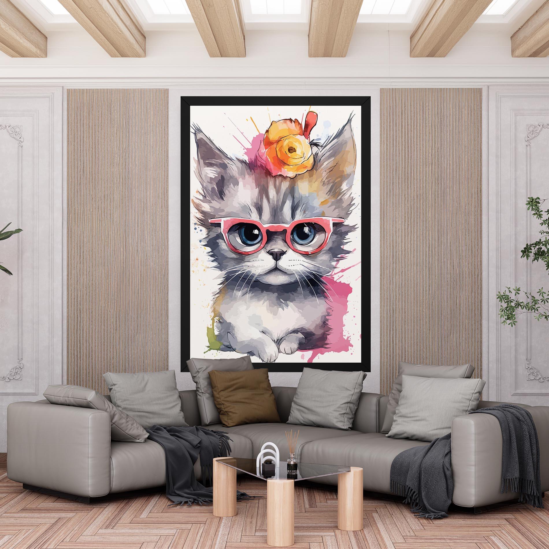 Vászonkép Adorable Grey Cat mockup 6