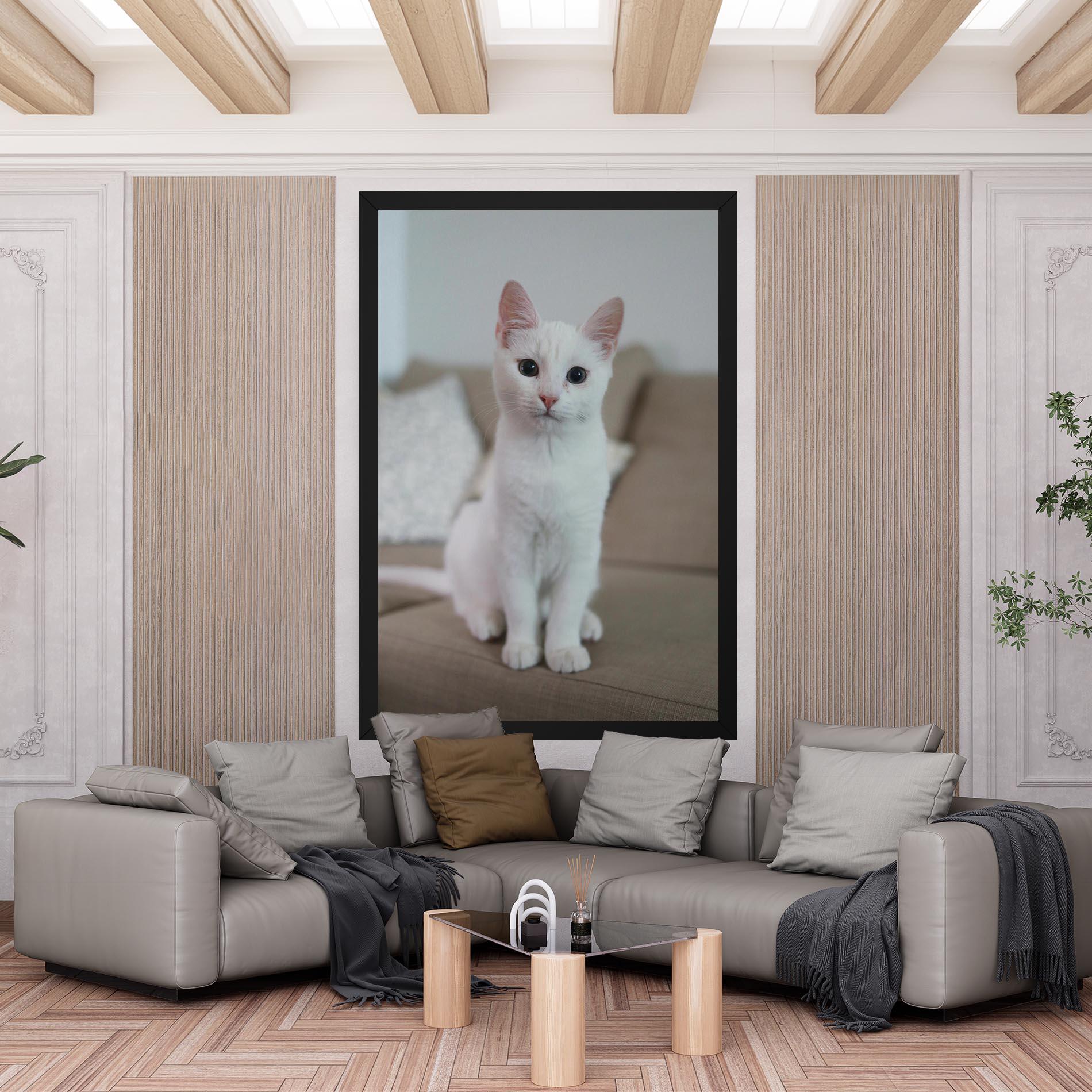 Vászonkép Beautiful White Cat mockup 6